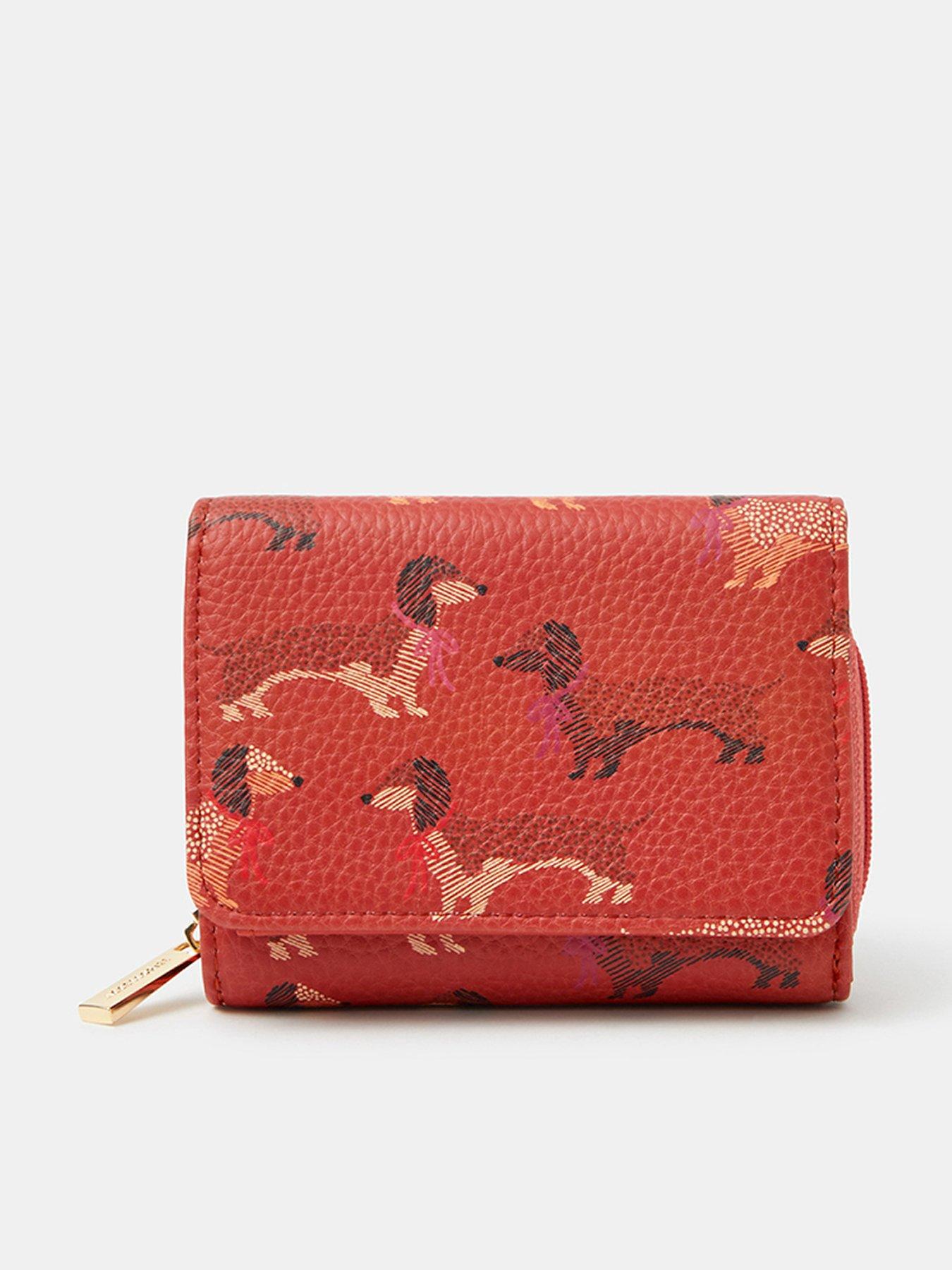 Accessorize Sausage Dog Print Purse - Orange