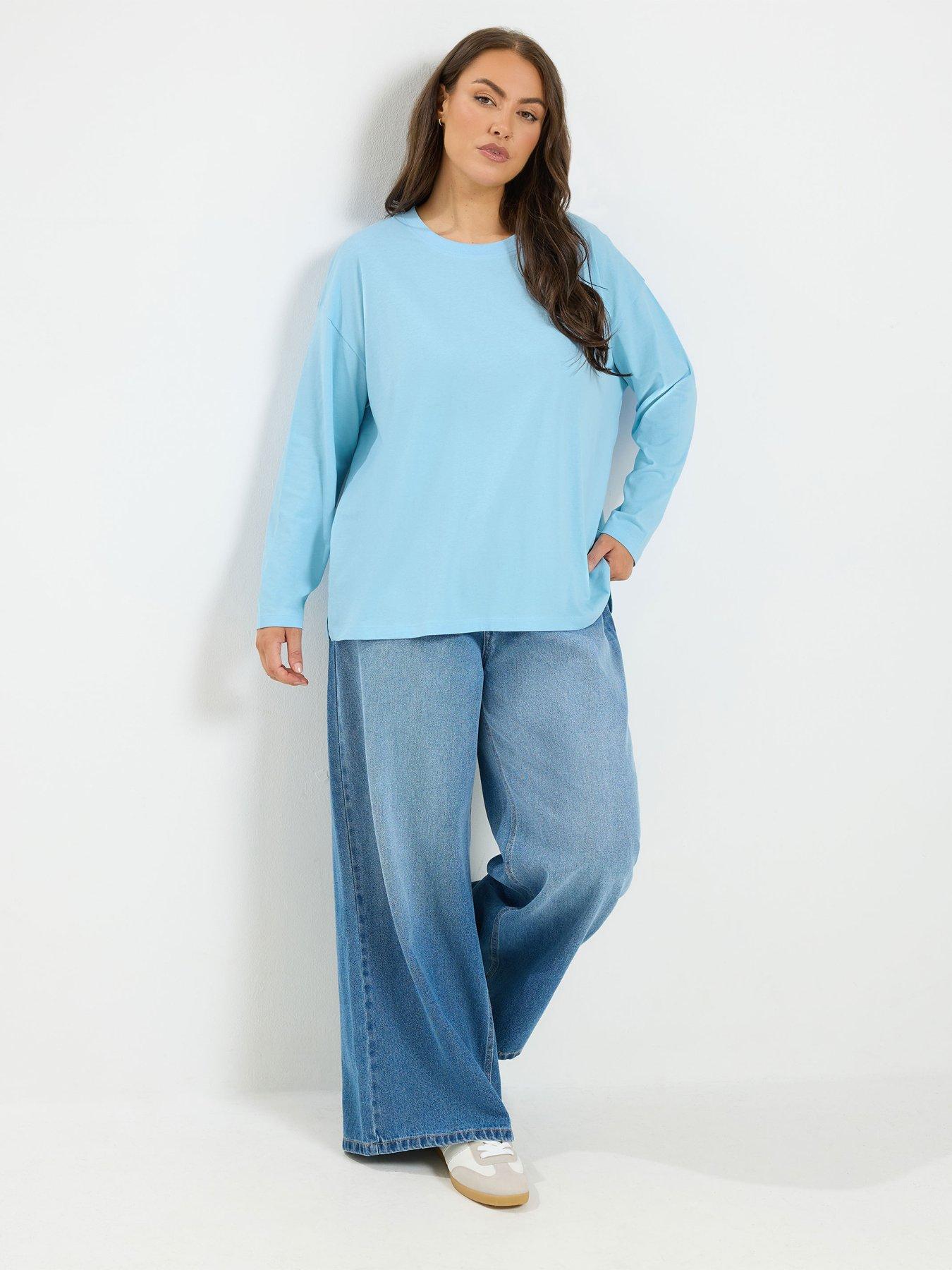 Image 3 of 4 of Yours Curve Long Sleeve Oversize Top