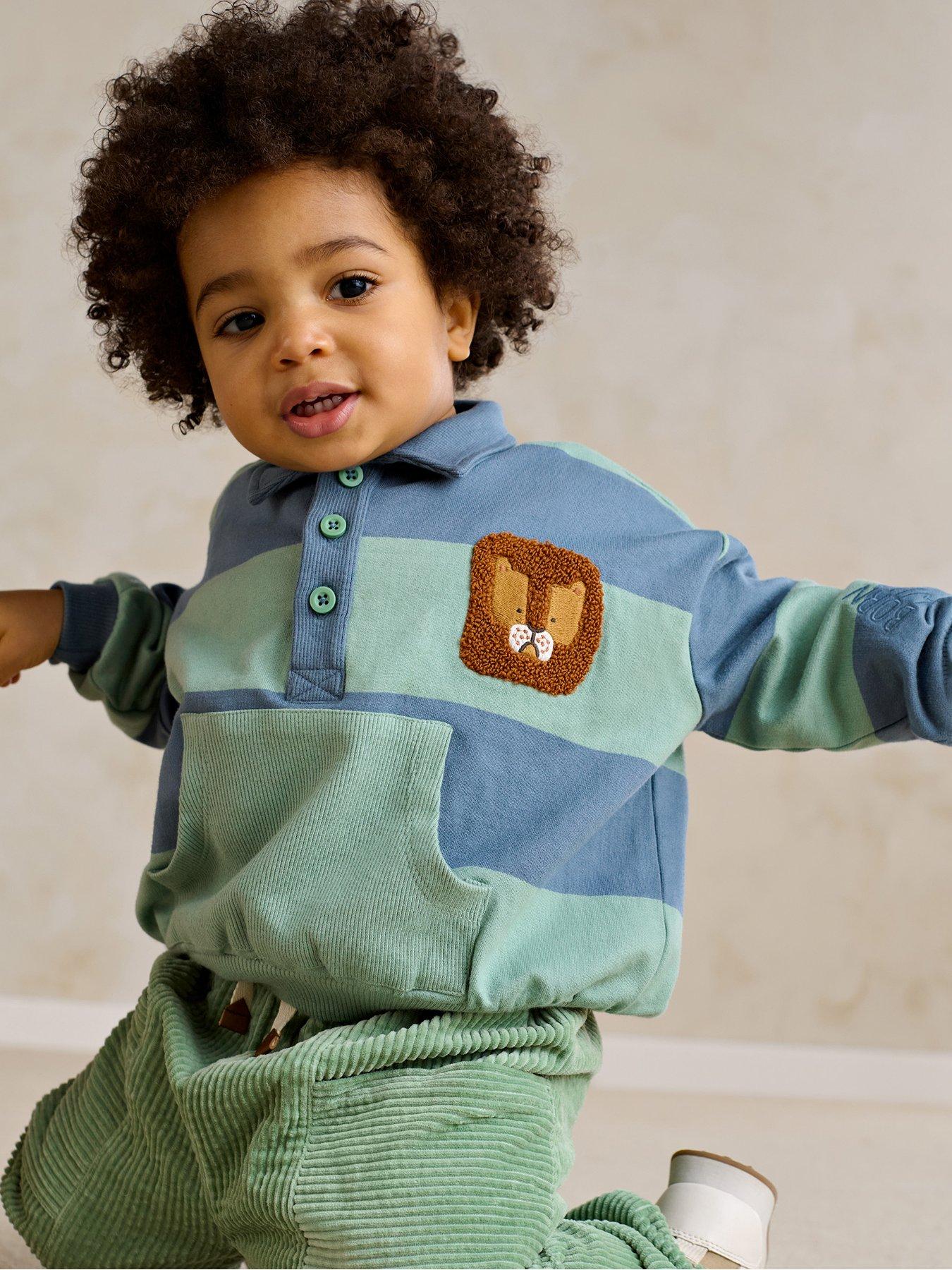 Mamas & Papas Baby Boys Stripe Polo Collar Sweatshirt - Multi