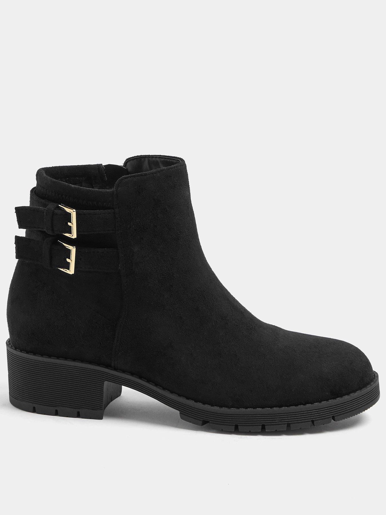 Yours Curve Wide Fit Double Buckle Chelsea Boot - Black