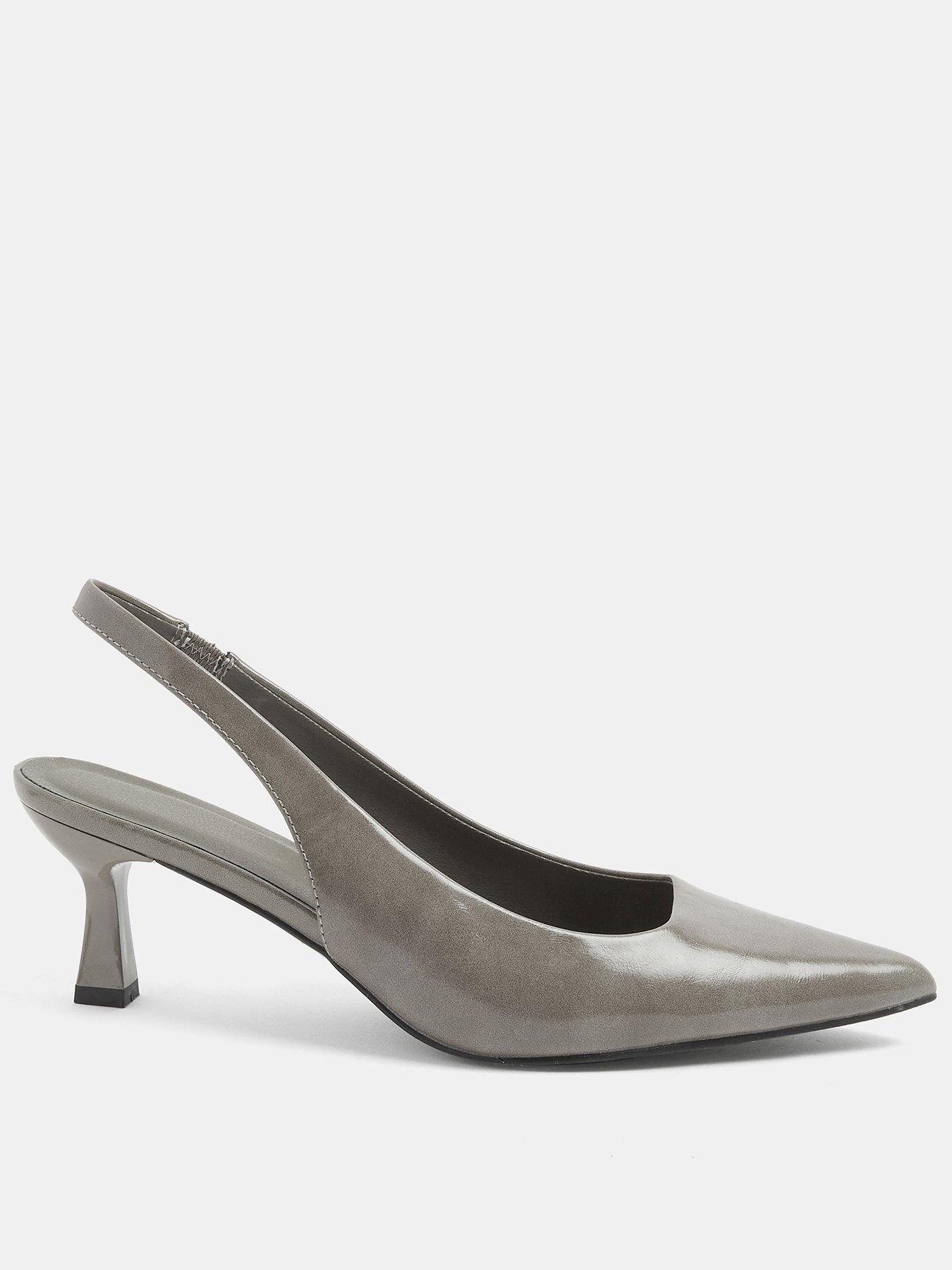 Image 1 of 4 of Yours Curve Wide Fit Slingback Heel - Grey