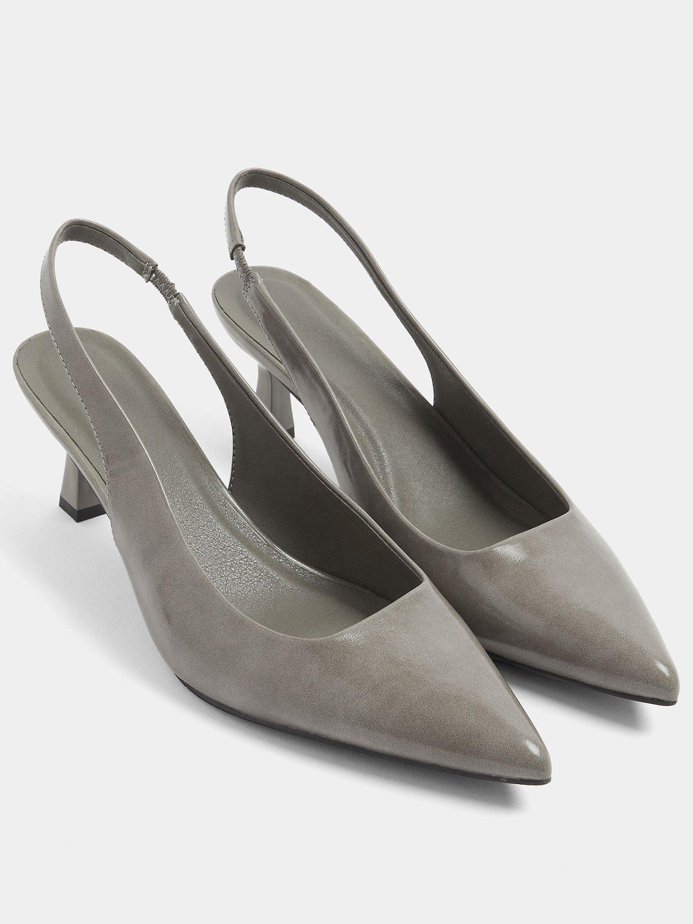 Image 2 of 4 of Yours Curve Wide Fit Slingback Heel - Grey