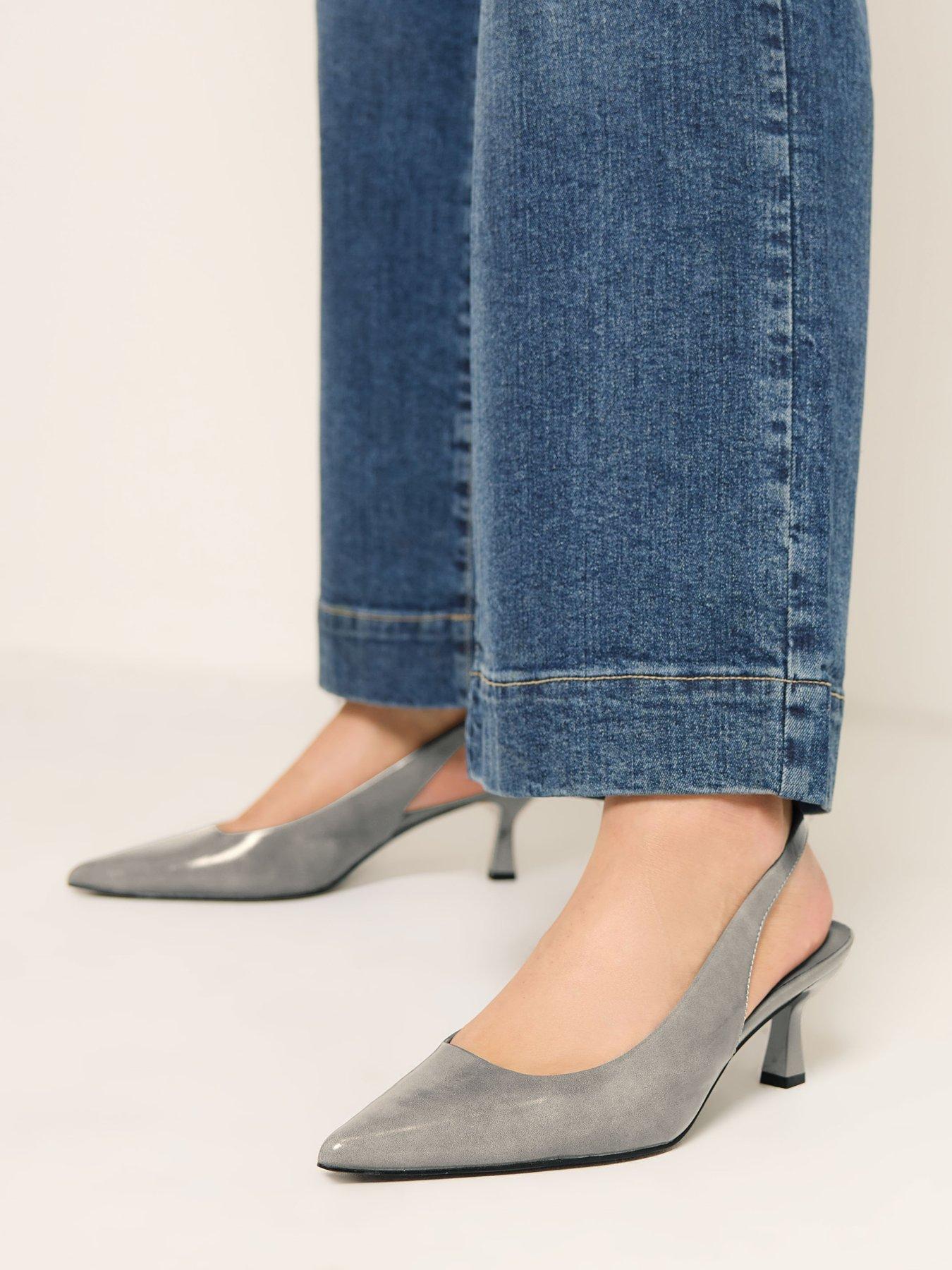Image 4 of 4 of Yours Curve Wide Fit Slingback Heel - Grey