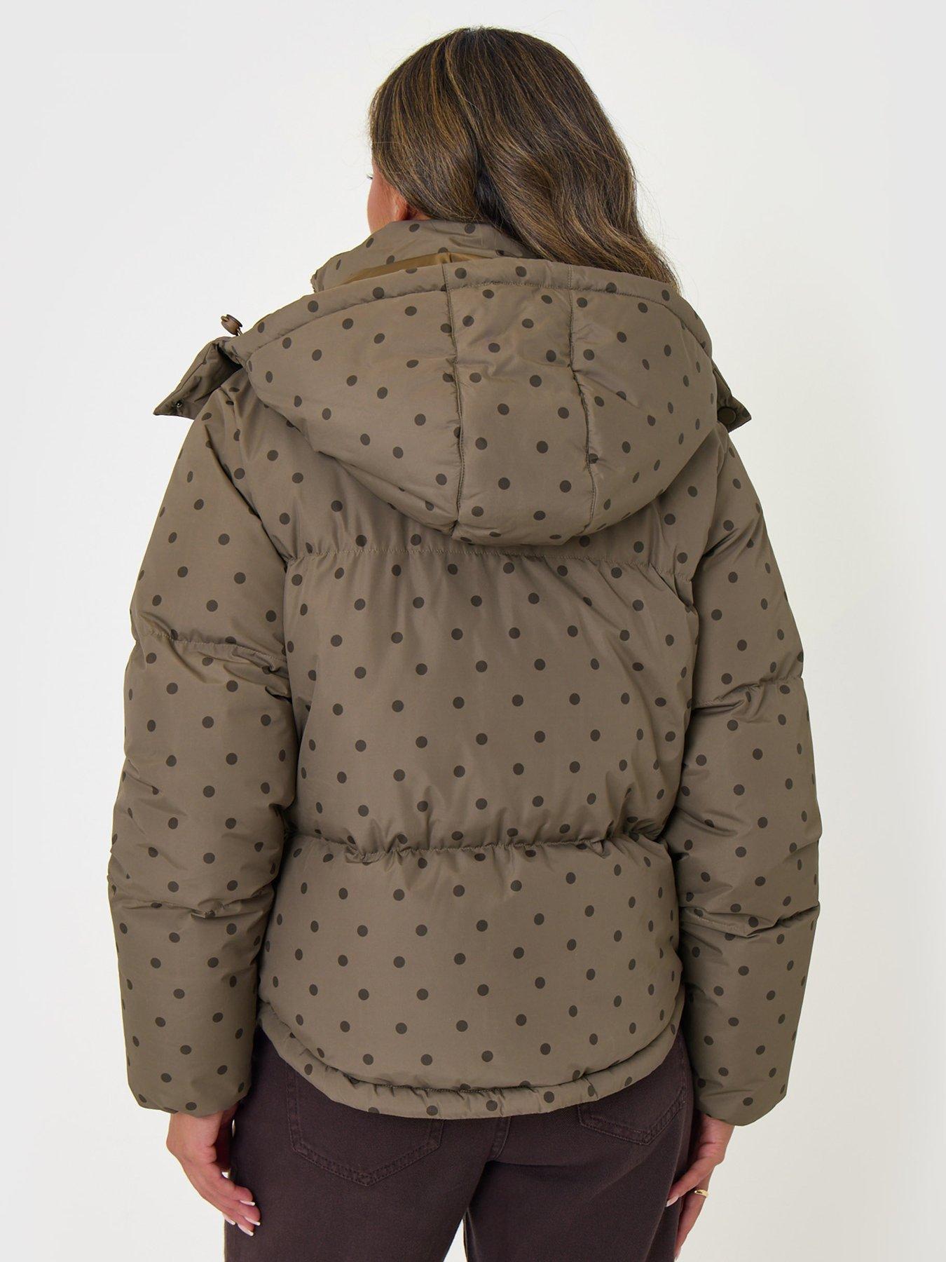 Image 2 of 4 of Threadbare Womens Printed Padded Hooded Puffer Coat - Brown