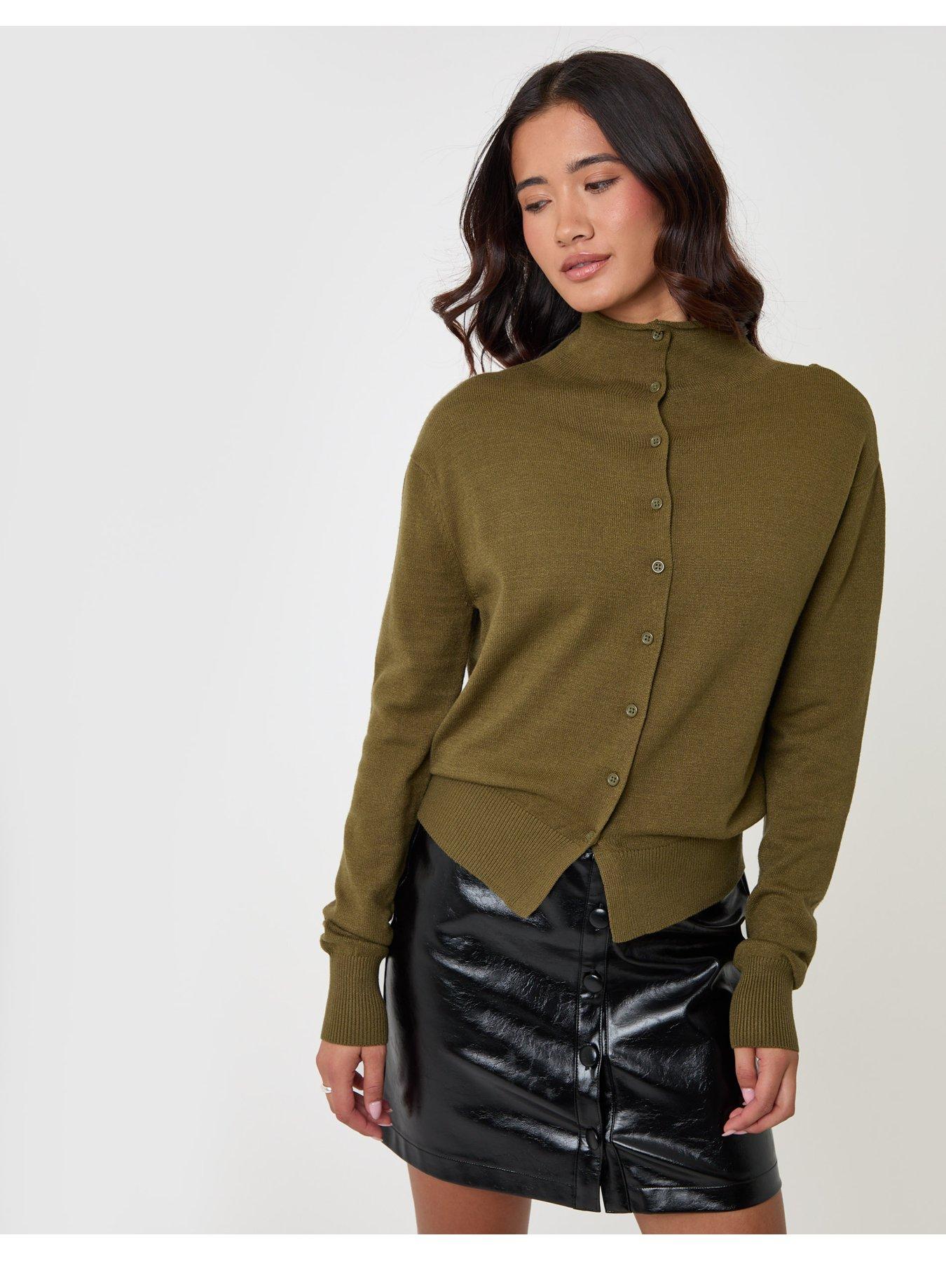 Image 3 of 4 of Threadbare Faux Leather Button Front Mini Skirt In Black