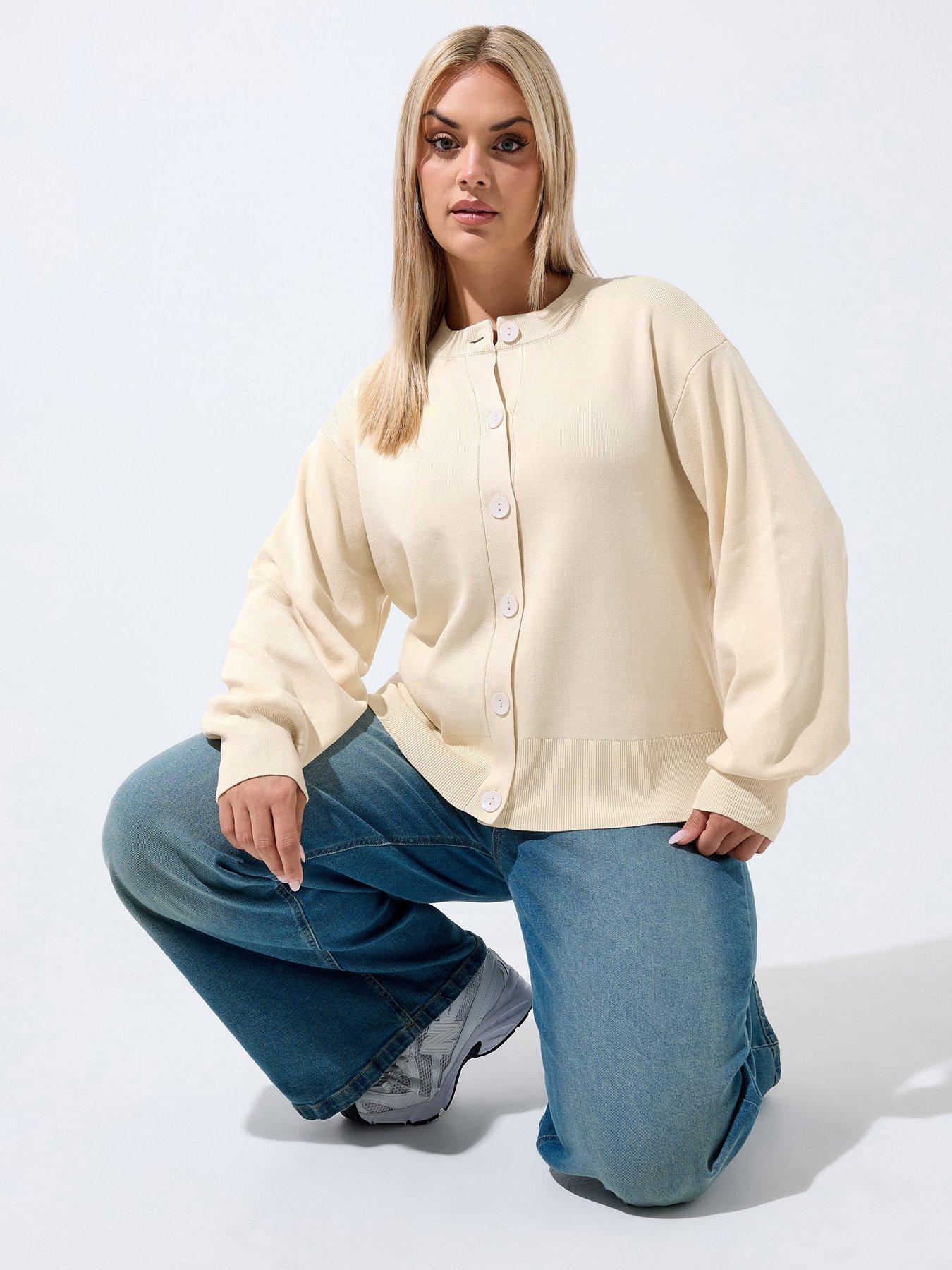 Yours Curve Balloon Sleeve Cardigan
