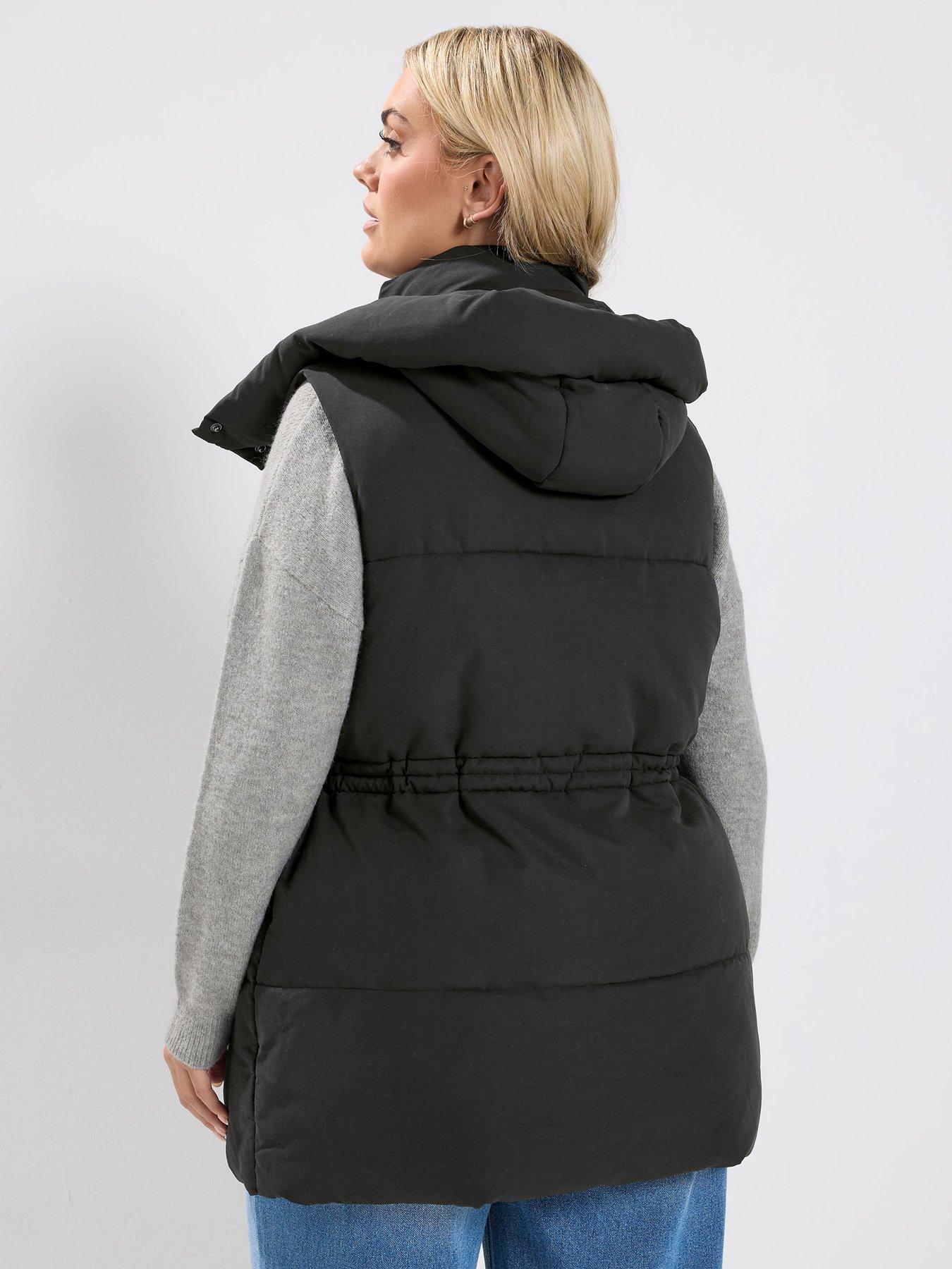 Image 2 of 4 of Yours Curve Short Padded Gilet - Black