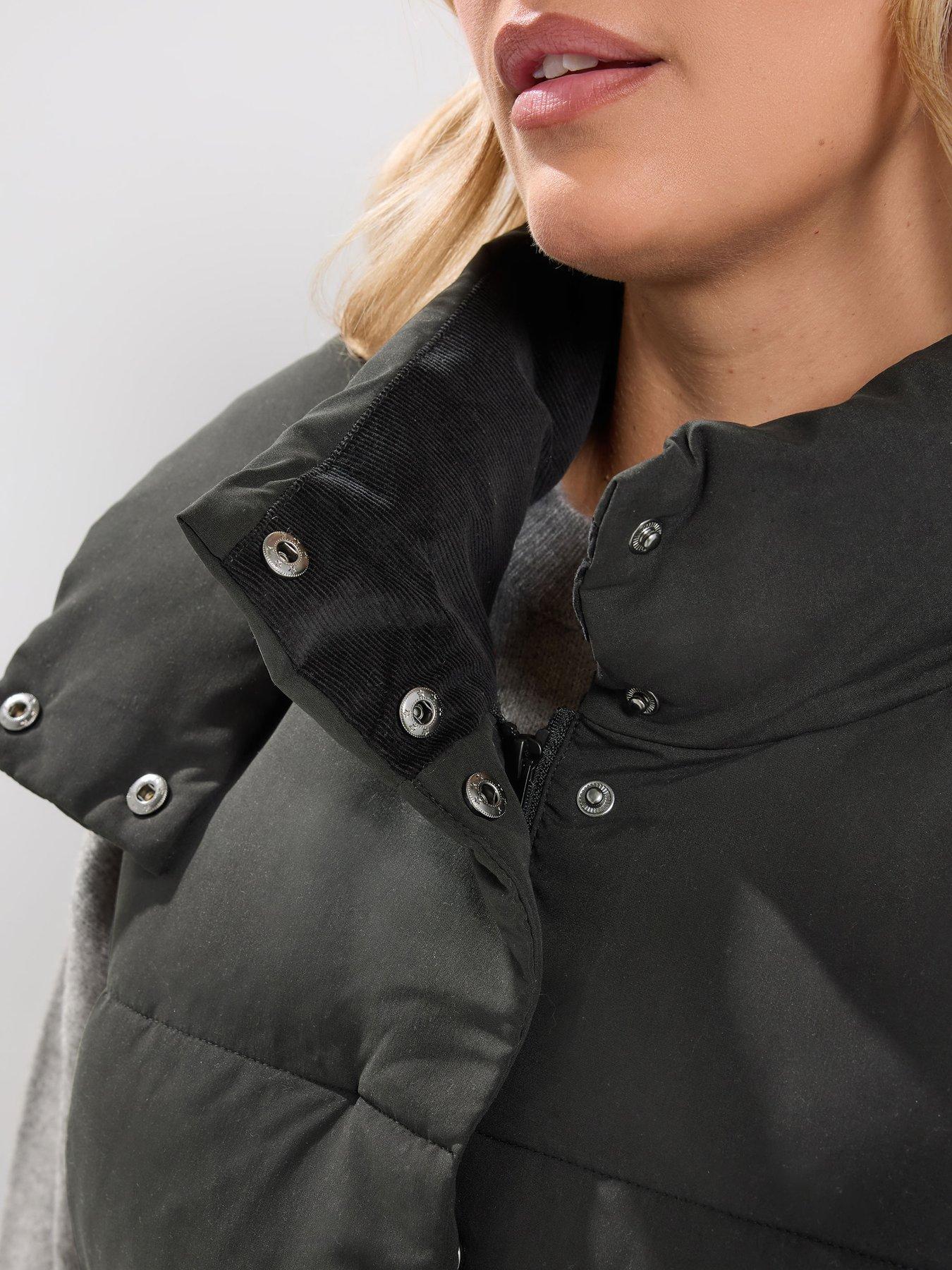 Image 4 of 4 of Yours Curve Short Padded Gilet - Black
