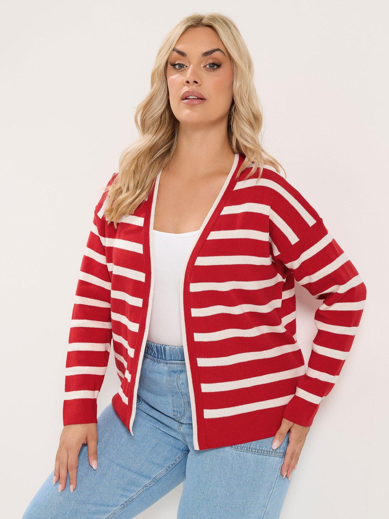 Image 1 of 4 of Yours Curve Stripe Cardigan