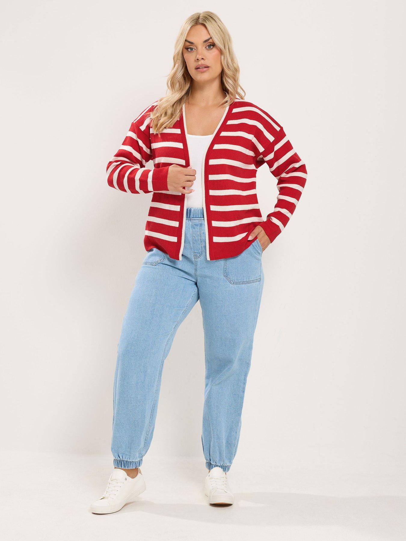 Image 3 of 4 of Yours Curve Stripe Cardigan