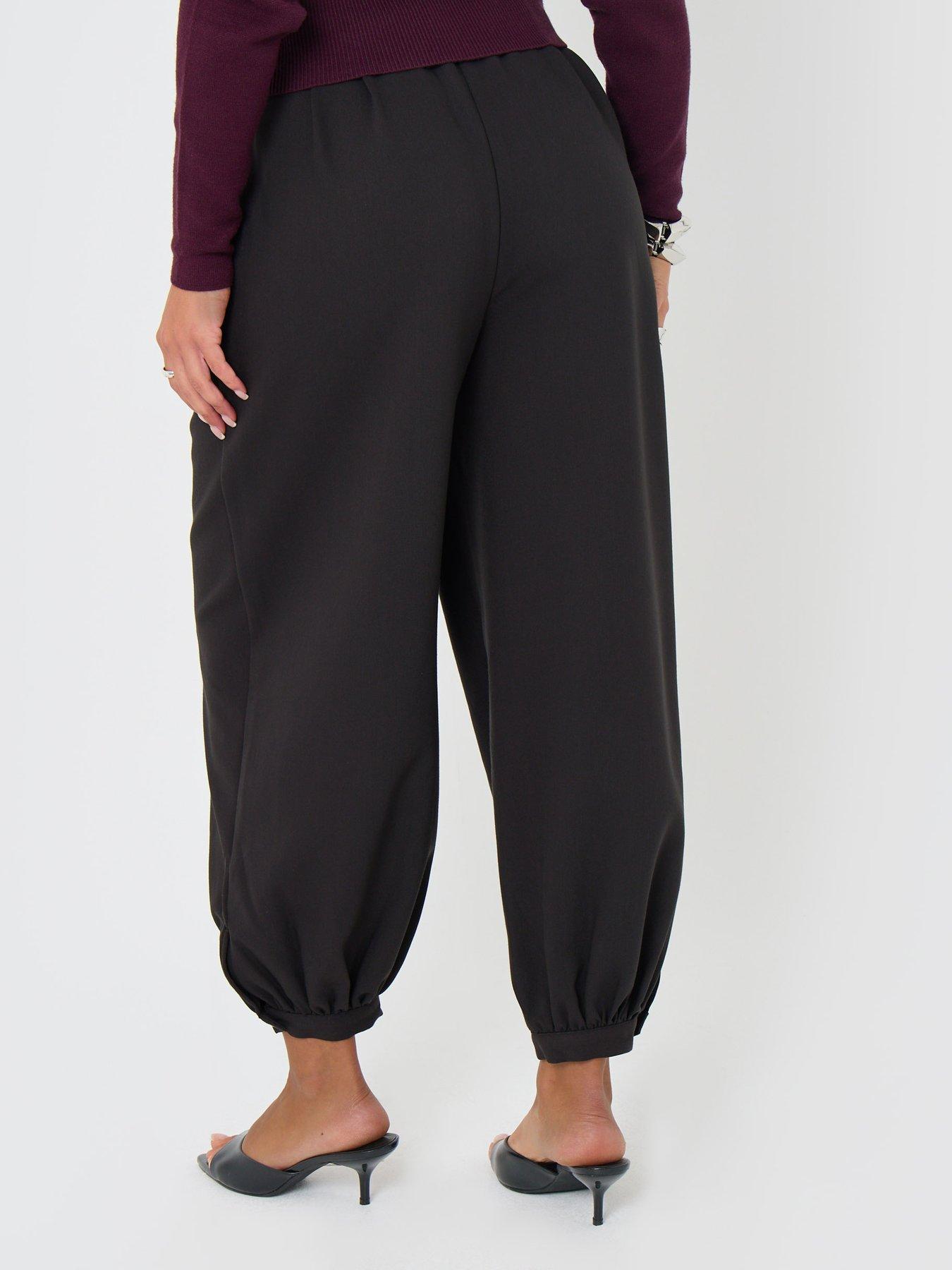Image 2 of 4 of Threadbare Womens Balloon Trousers With Button Cuffs - Dark Grey