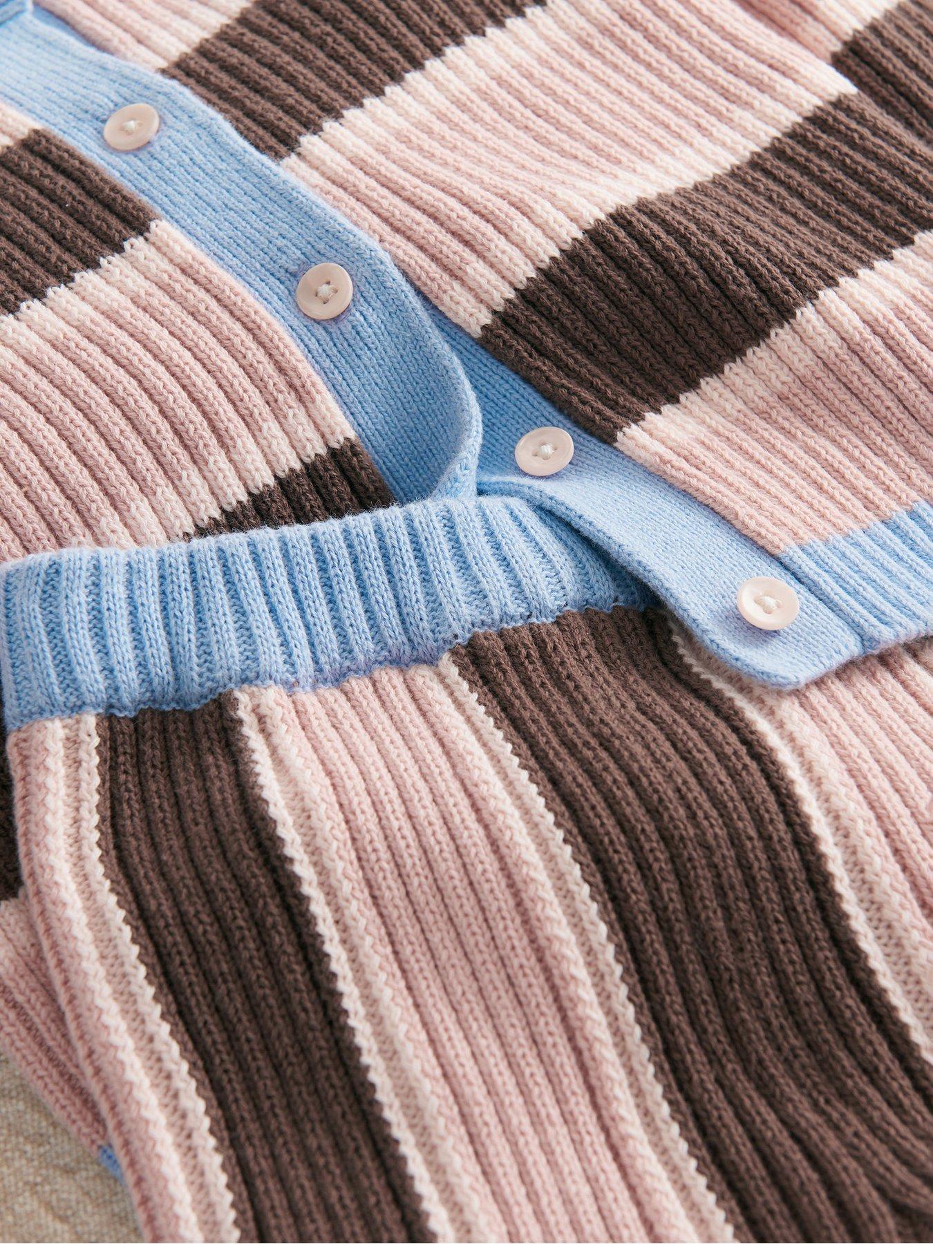 Image 5 of 5 of Mamas & Papas Baby Girls 2 Piece Stripe Cardigan &amp; Knitted Wide Leg Trousers - Multi