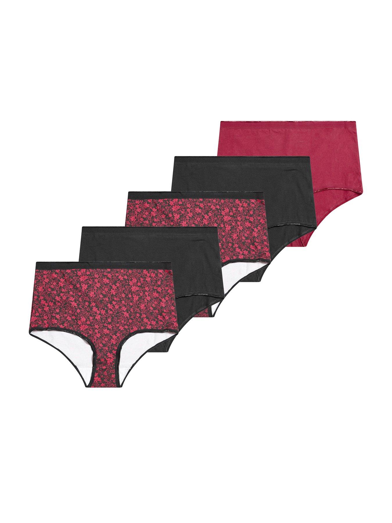 Yours Curve 5 Pack Ditsy Flower Full Briefs