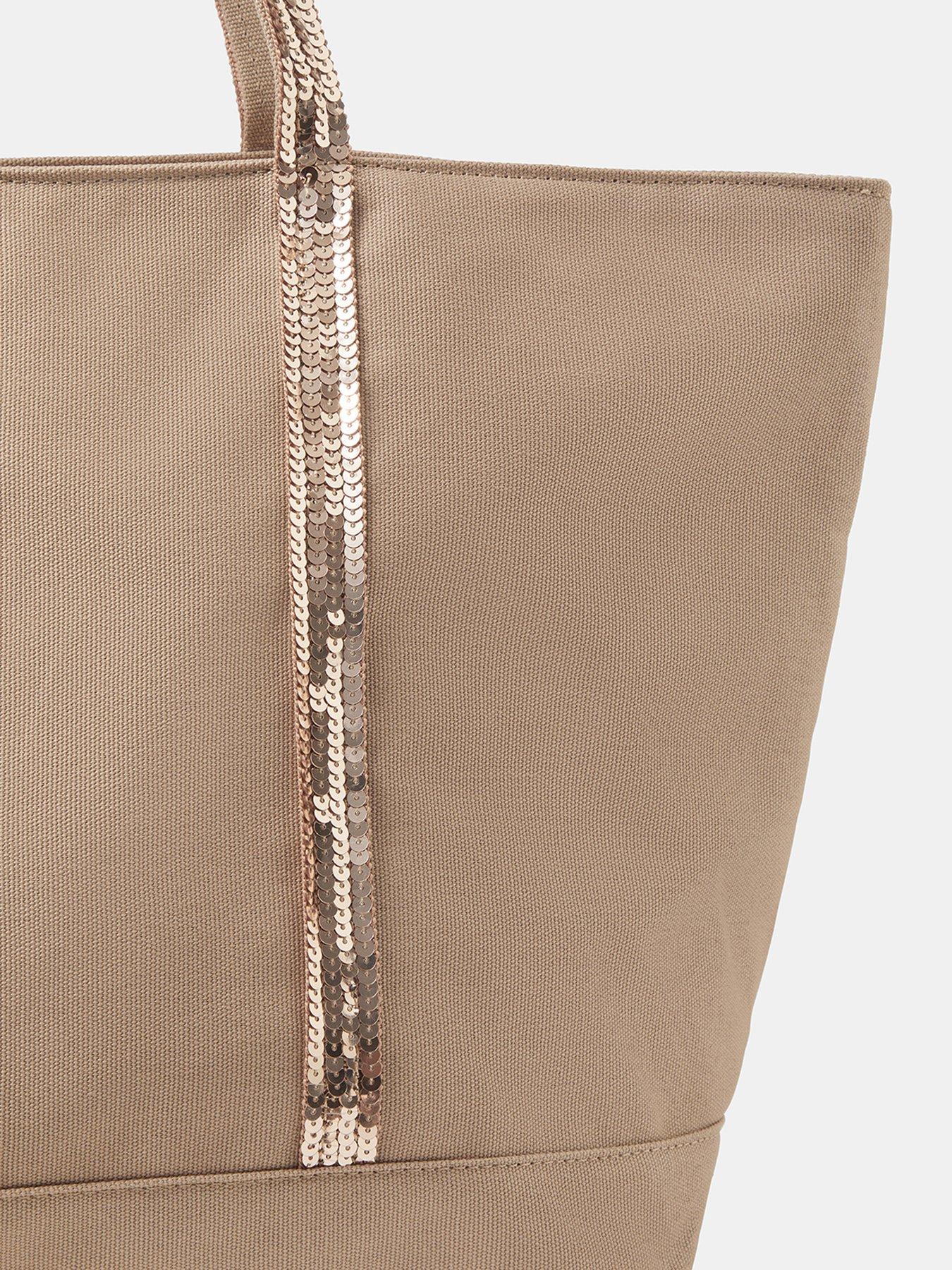 Image 4 of 5 of Accessorize Womens Sequin Zip Top Beach Tote Bag - Pink