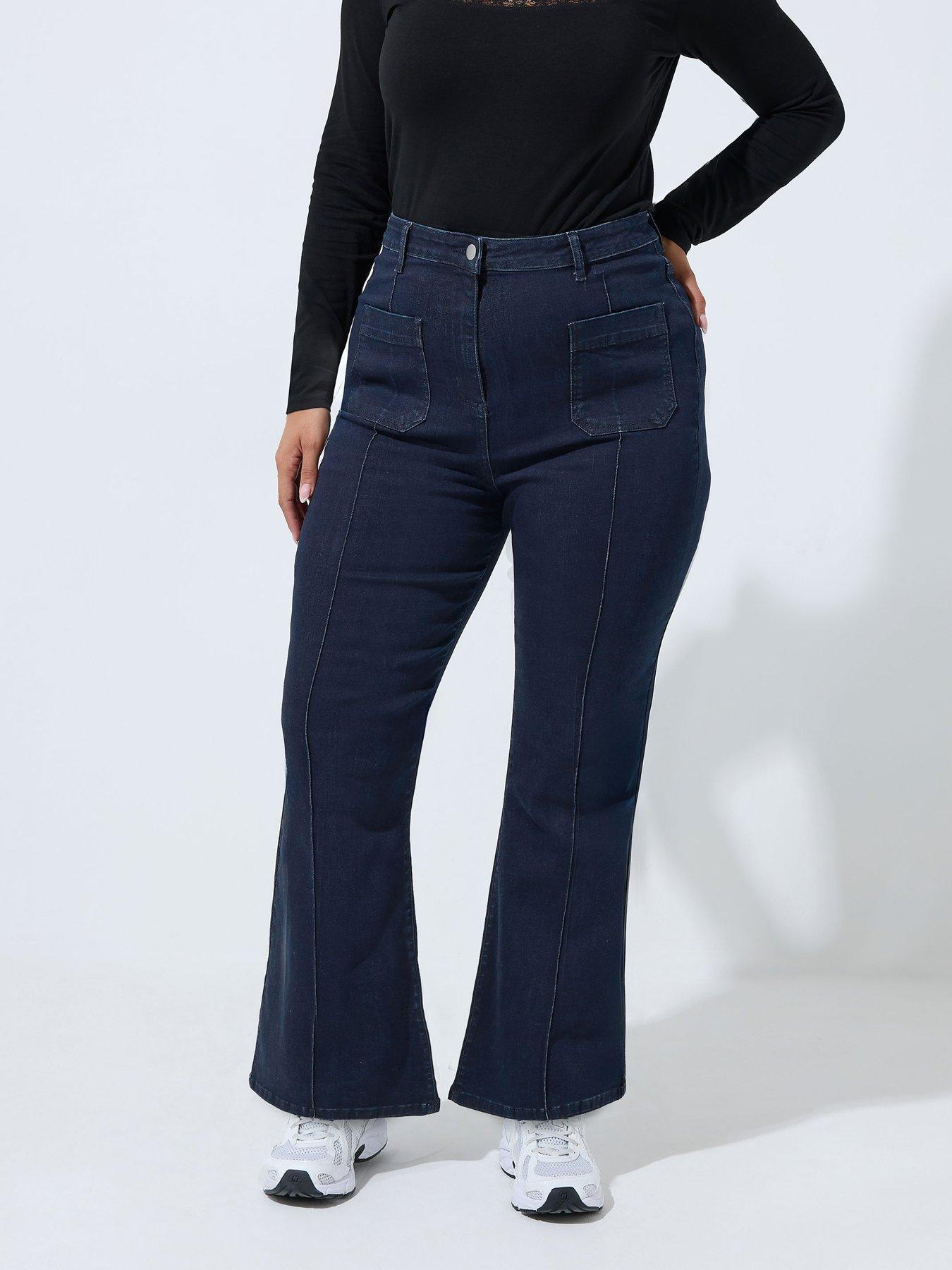 Yours Curve Flare Seam Detail Pocket Jeans