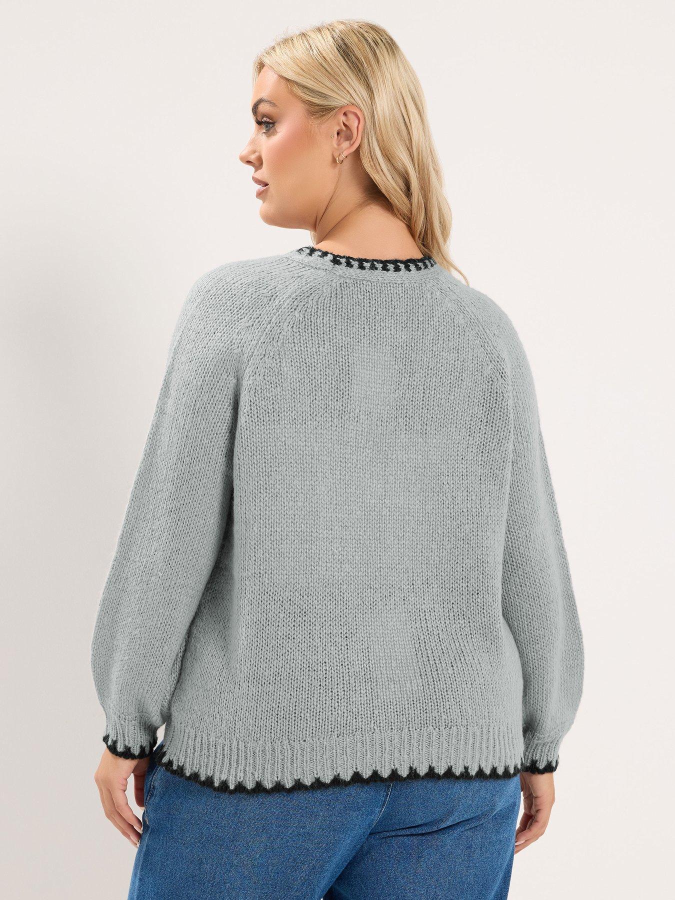 Image 2 of 4 of Yours Curve Tie Front Cardigan - Grey