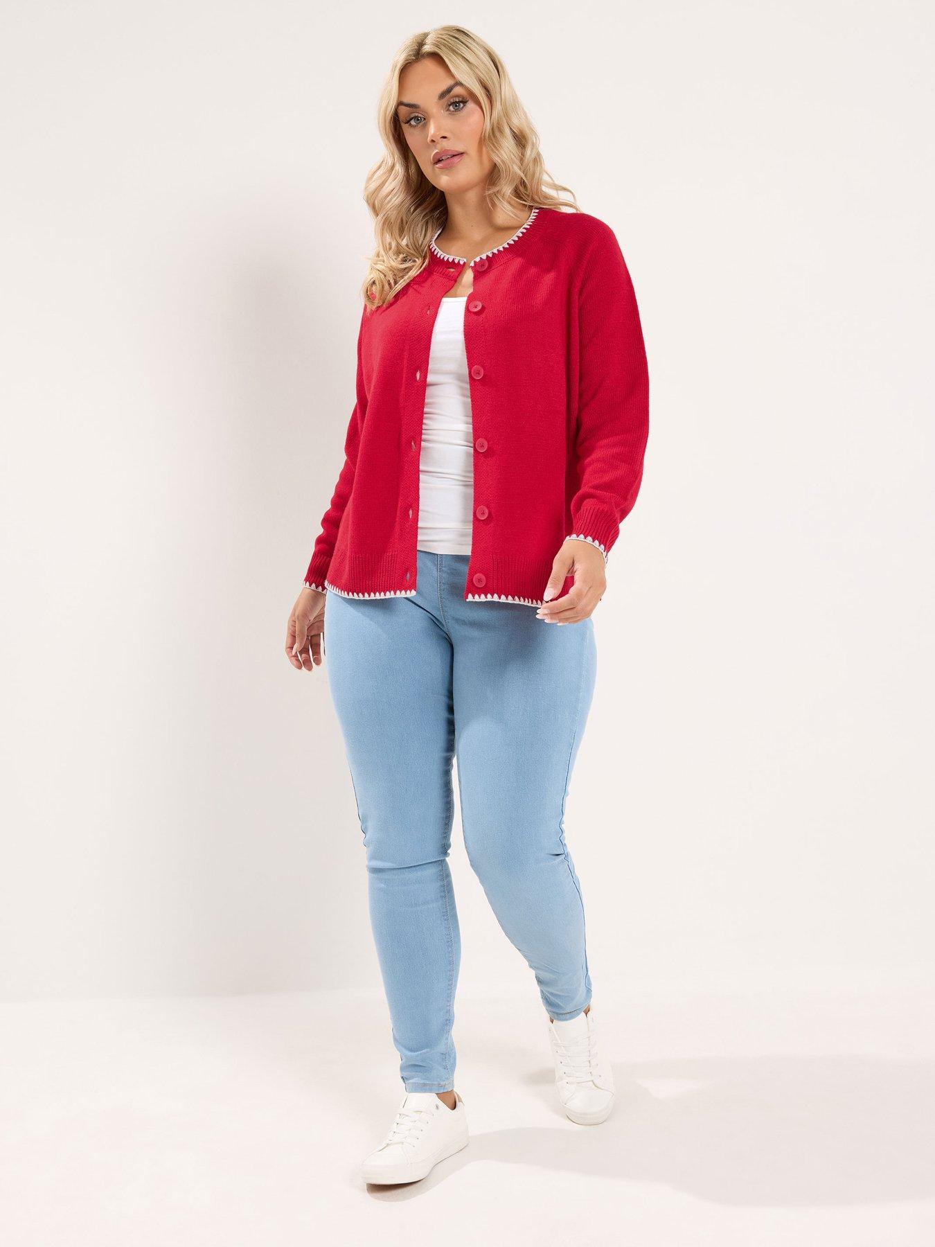 Image 3 of 4 of Yours Curve Stitch Crew Cardigan