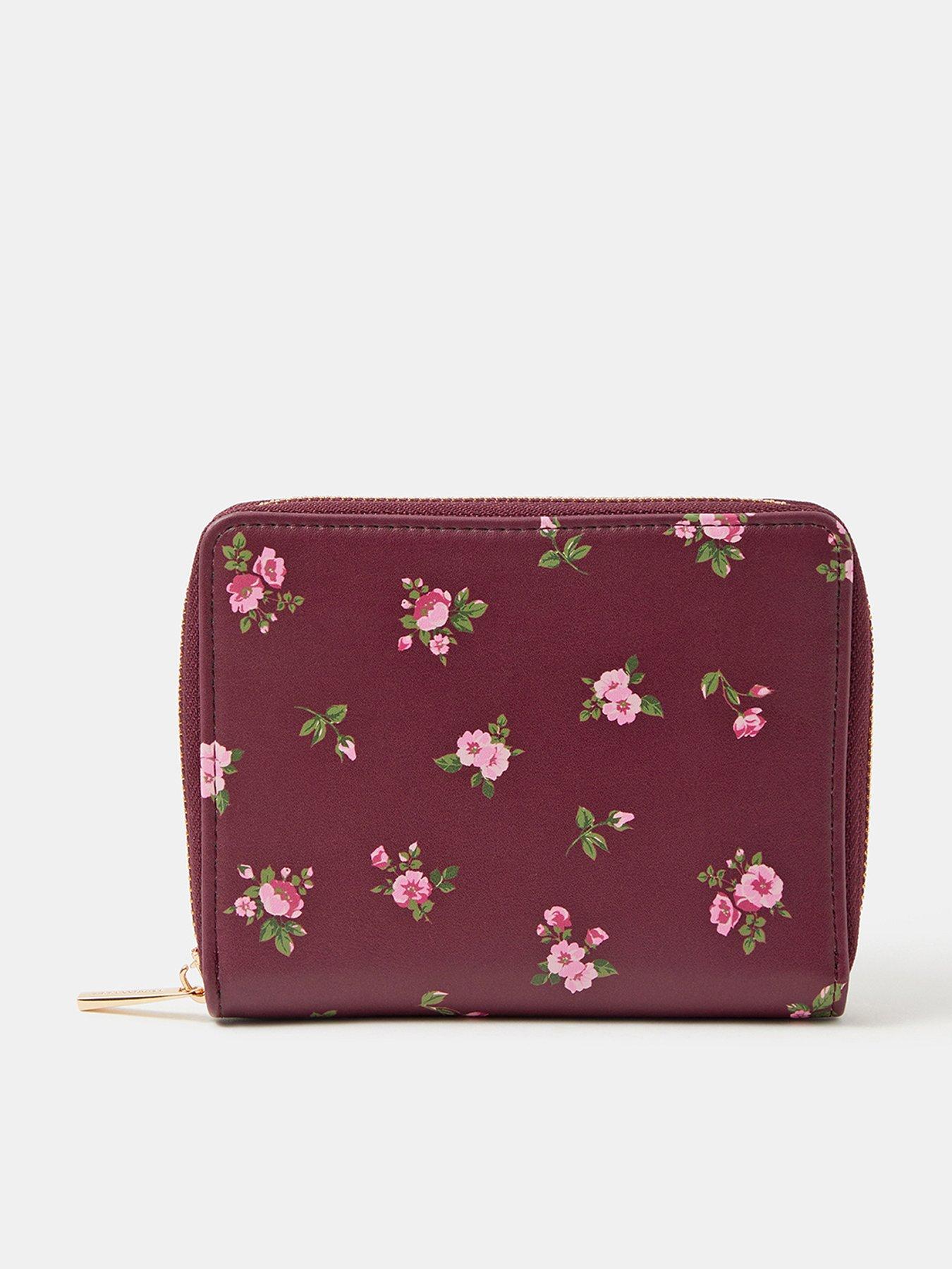 Accessorize Floral Print Travel Jewellery Case - Red