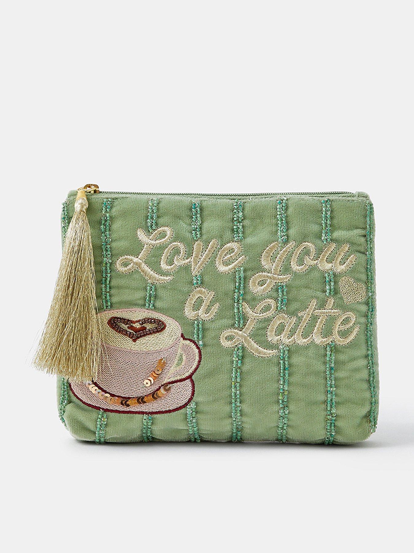 Image 1 of 4 of Accessorize Love You A Latte Pouch - Green
