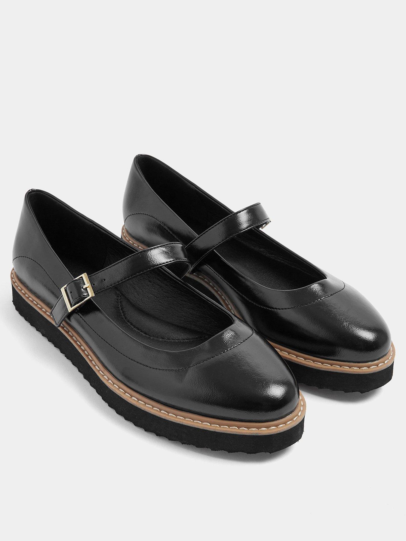 Image 2 of 4 of Yours Curve Extra Wide Fit Faux Leather Mary Jane Shoes - Black