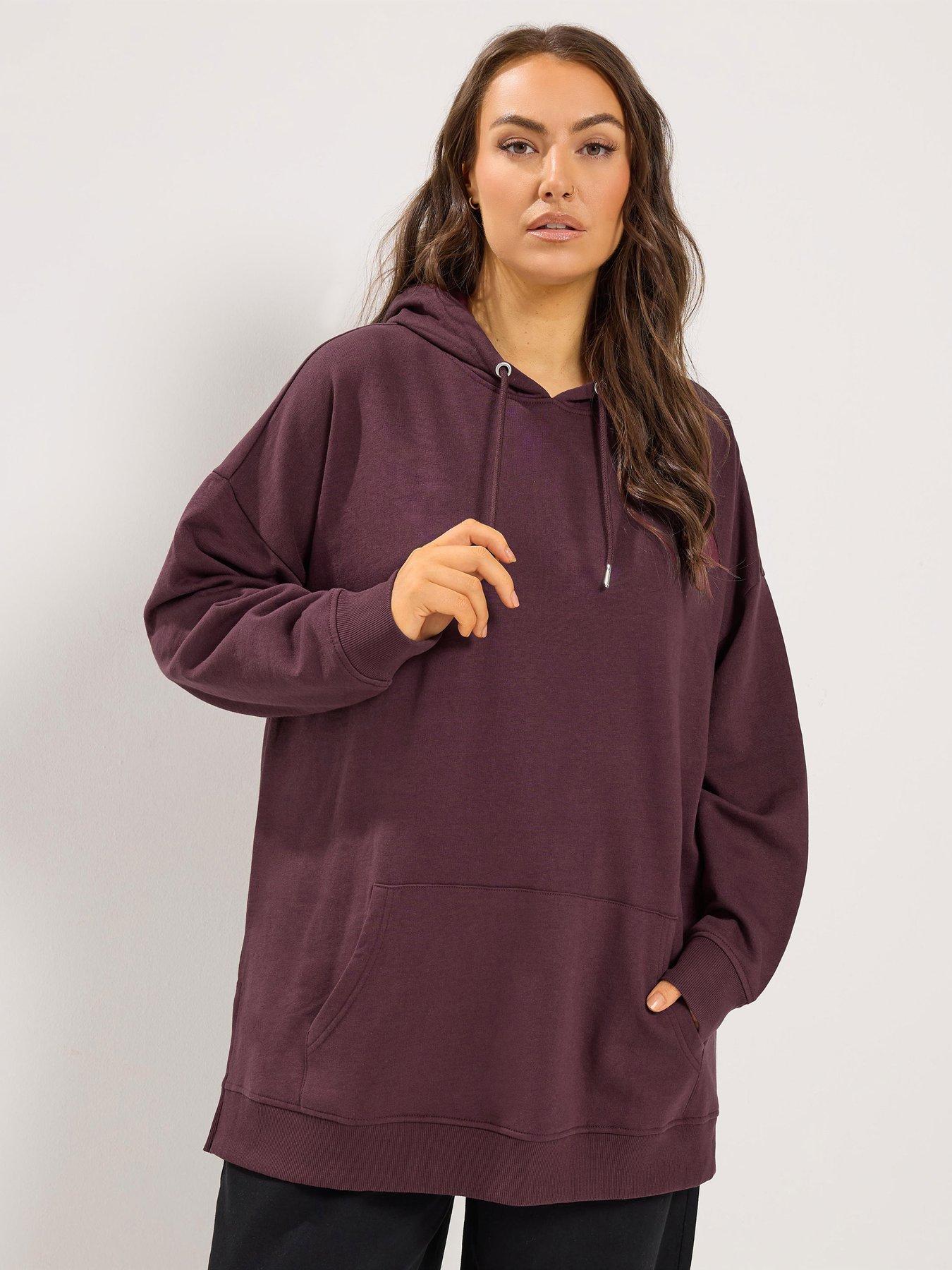Yours Curve Drawstring Hoodie - Red