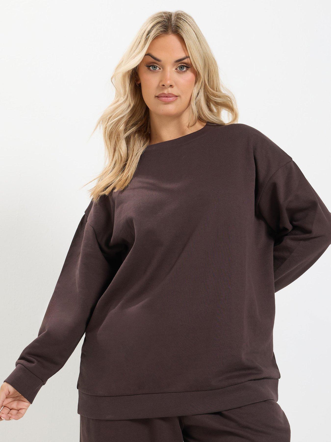 Image 1 of 4 of Yours Crew Neck Sweatshirt - Brown