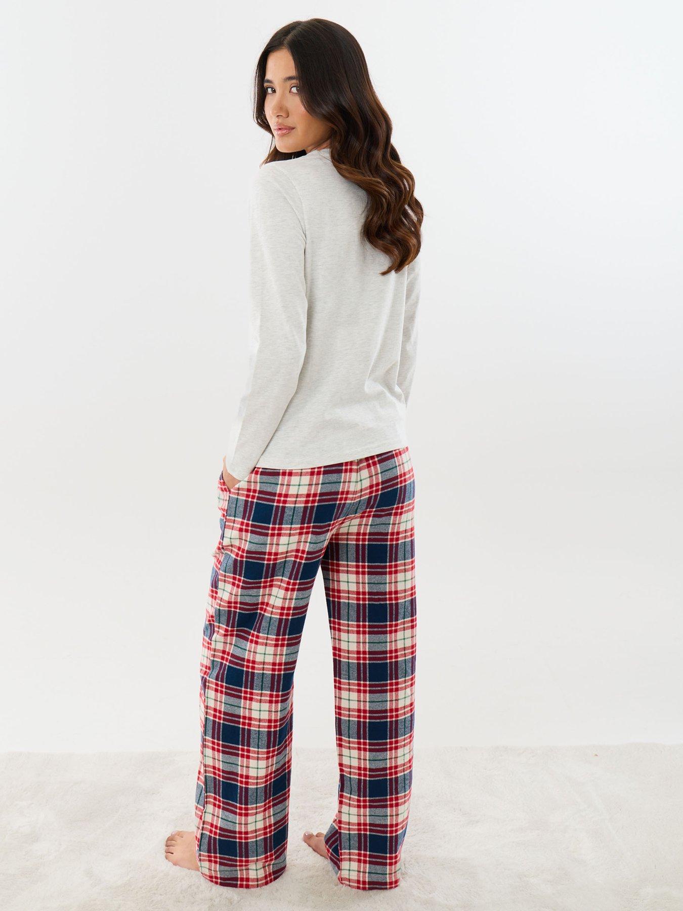 Image 2 of 4 of Threadbare Womens Santiago Happy Holidays Christmas Pyjamas - Cream