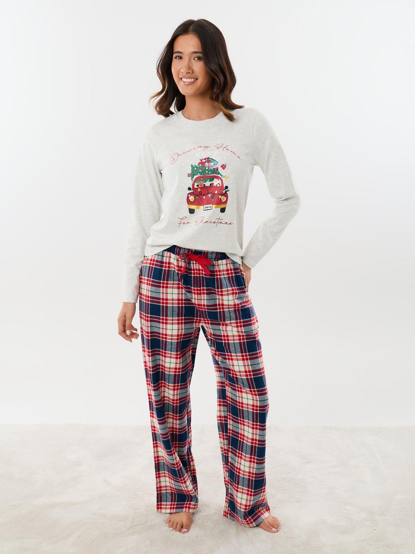 Image 3 of 4 of Threadbare Womens Santiago Happy Holidays Christmas Pyjamas - Cream