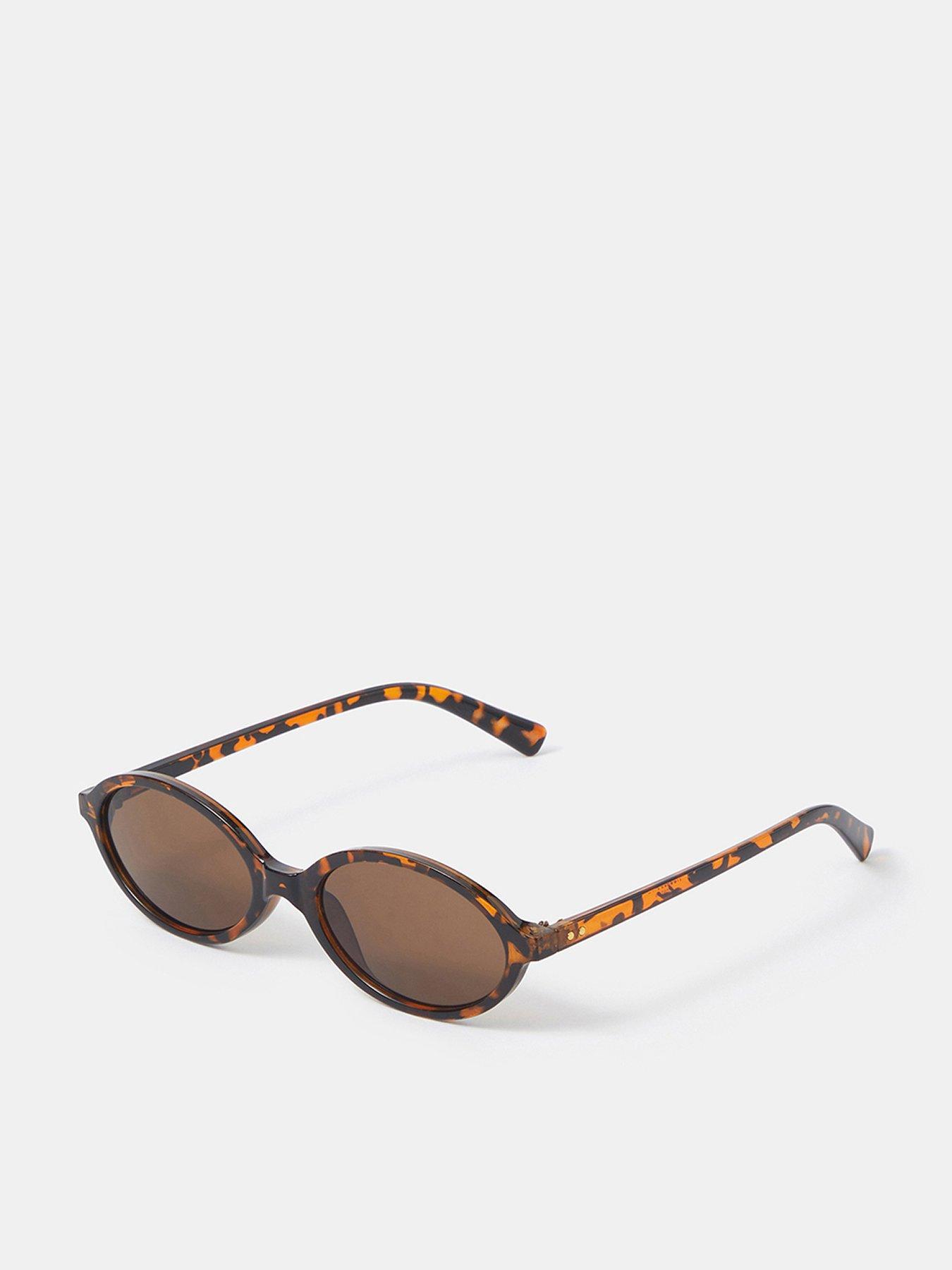 Accessorize Oval Tortoiseshell Effect Sunglasses - Brown