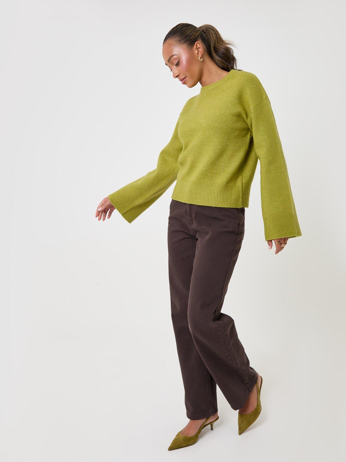 Image 3 of 5 of Threadbare Threadbare Womens Soft-Touch Crew Neck Jumper - Green