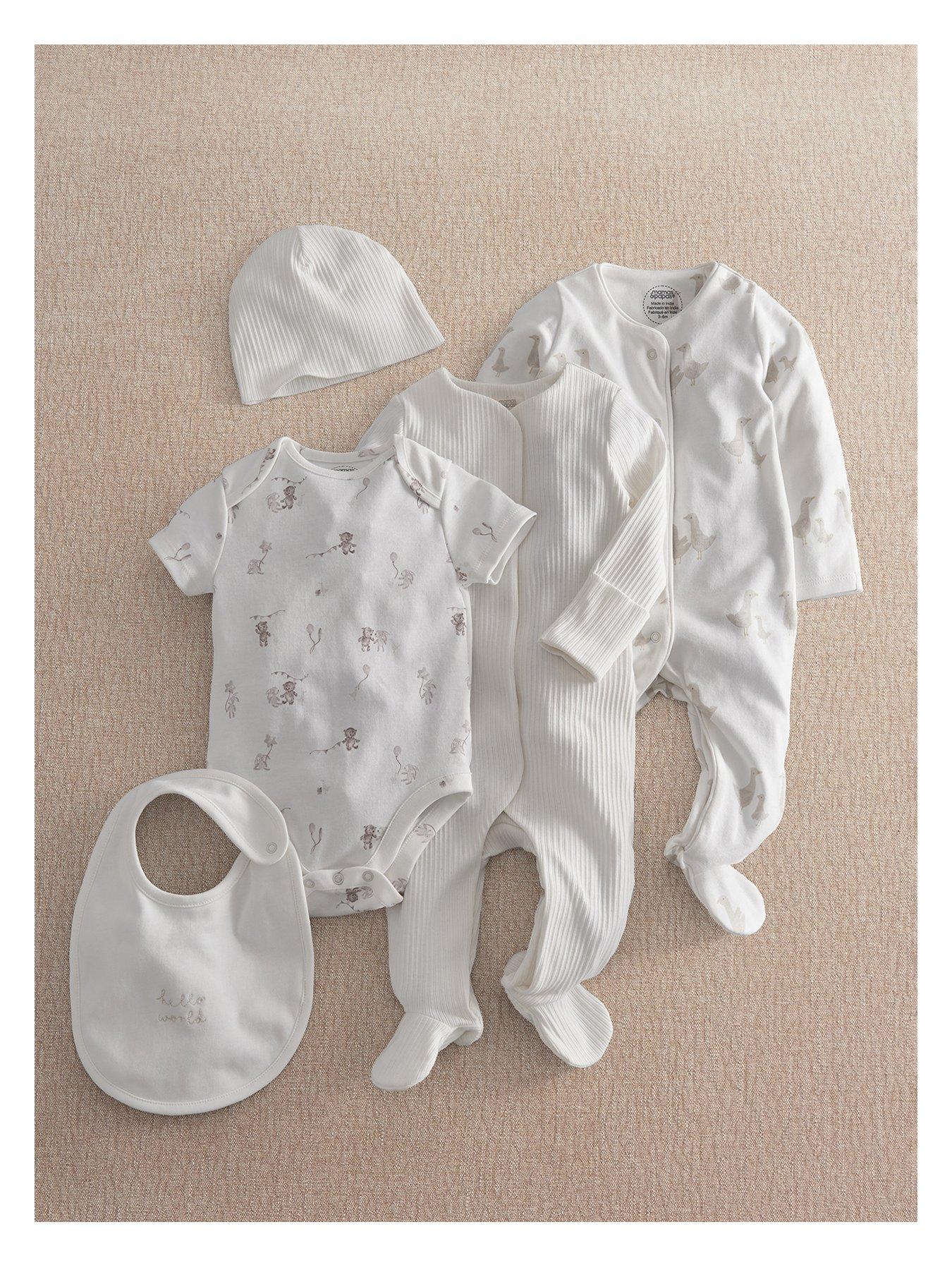 Mamas & Papas Baby Unisex 5 Piece Duck Print Newborn Set - Grey