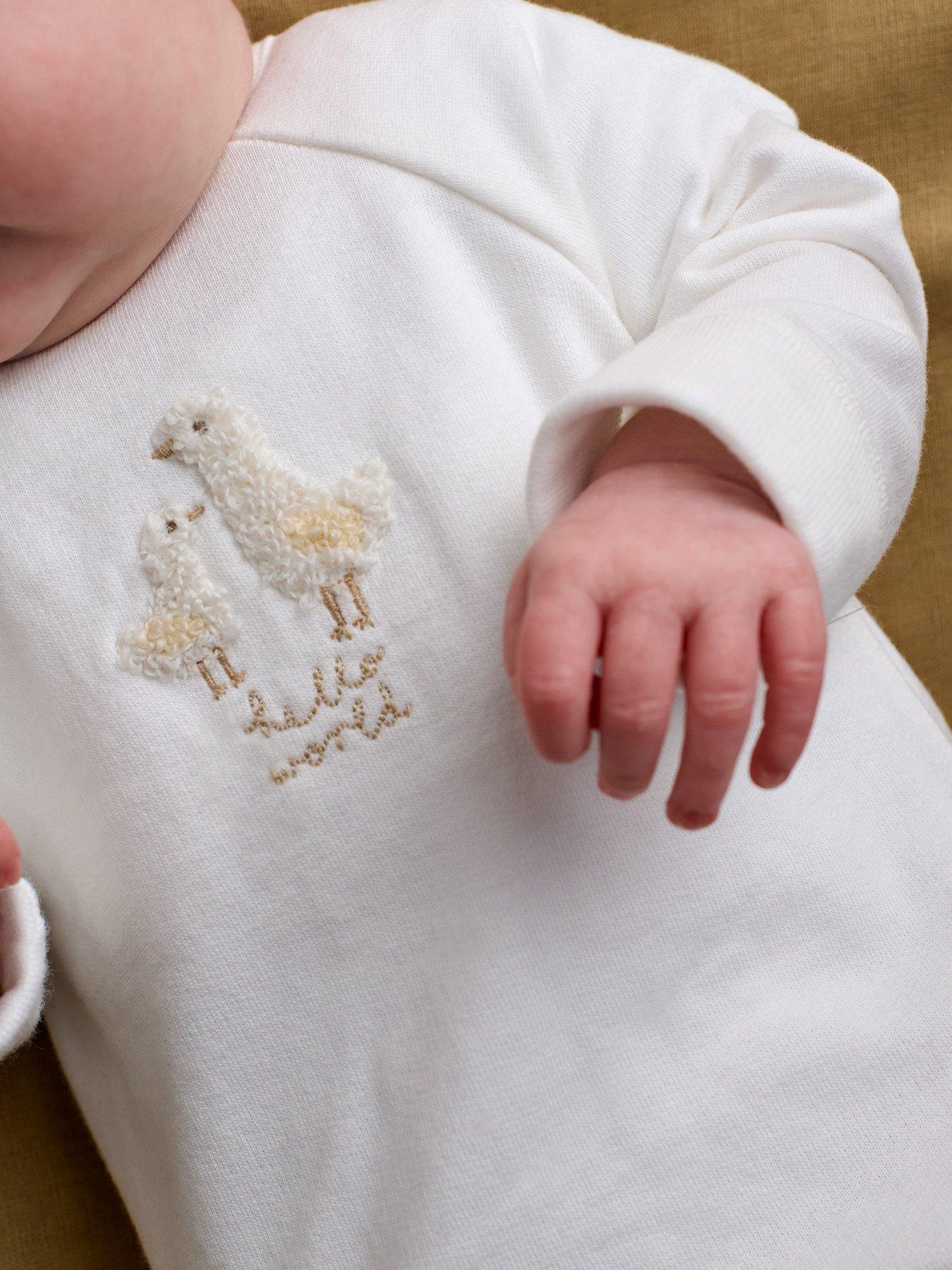 Image 6 of 6 of Mamas & Papas Baby Unisex Duck Hello World Sleepsuit - White