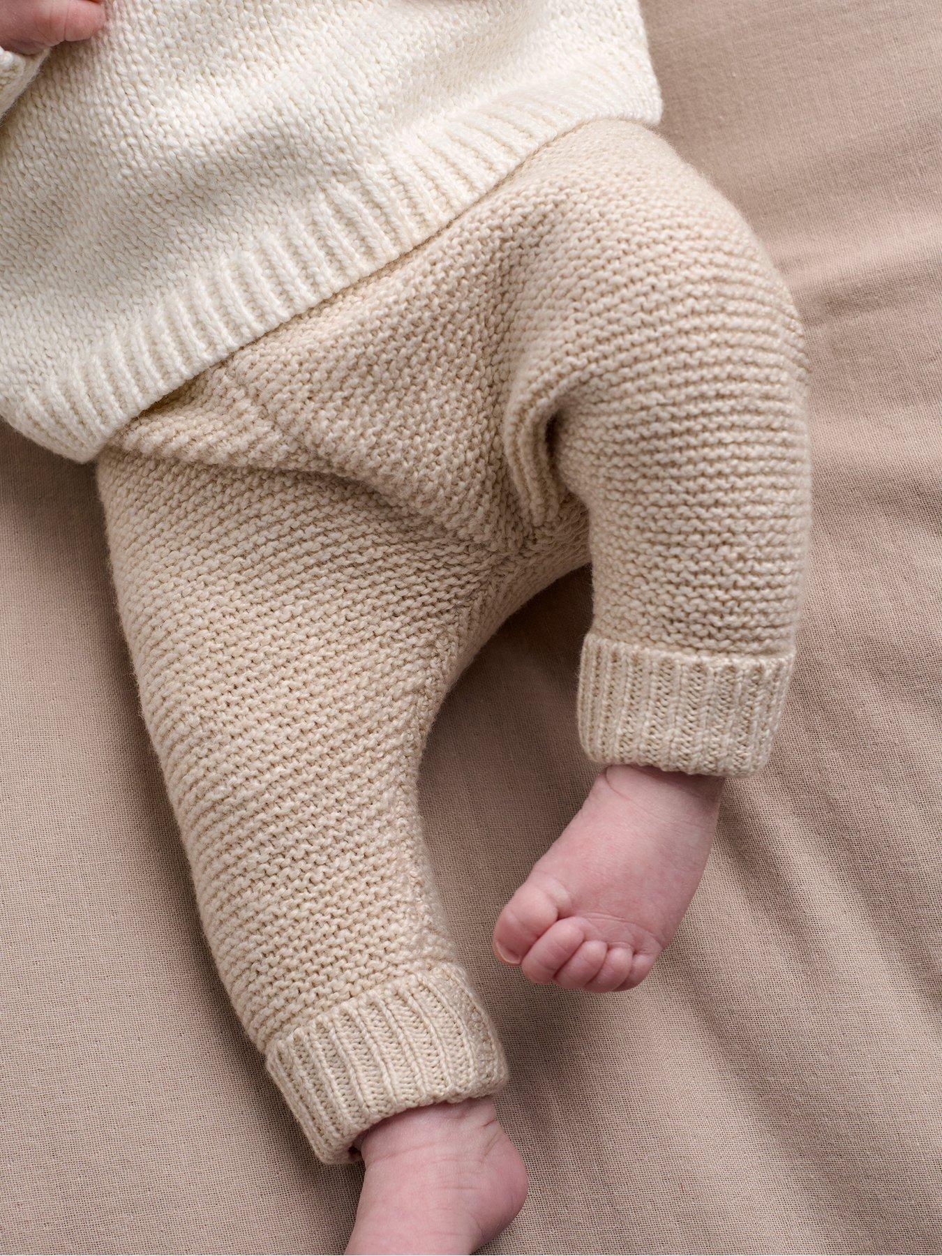 Image 7 of 7 of Mamas & Papas Baby Unisex 2 Piece Hello World Knitted Jumper &amp; Leggings - Beige