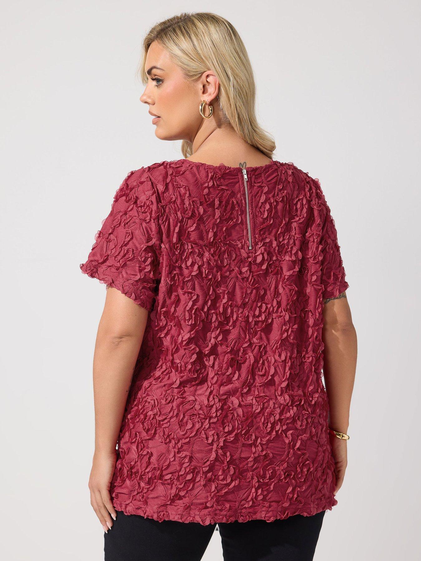 Image 2 of 4 of Yours Curve 3D Abstract Top - Red