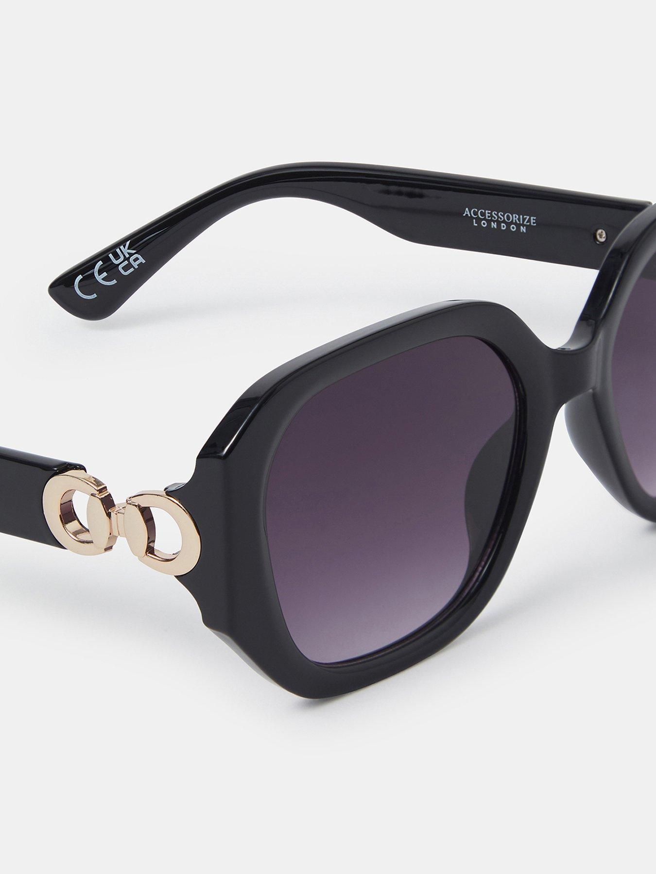Image 2 of 2 of Accessorize Large Detail Arm Sunglasses