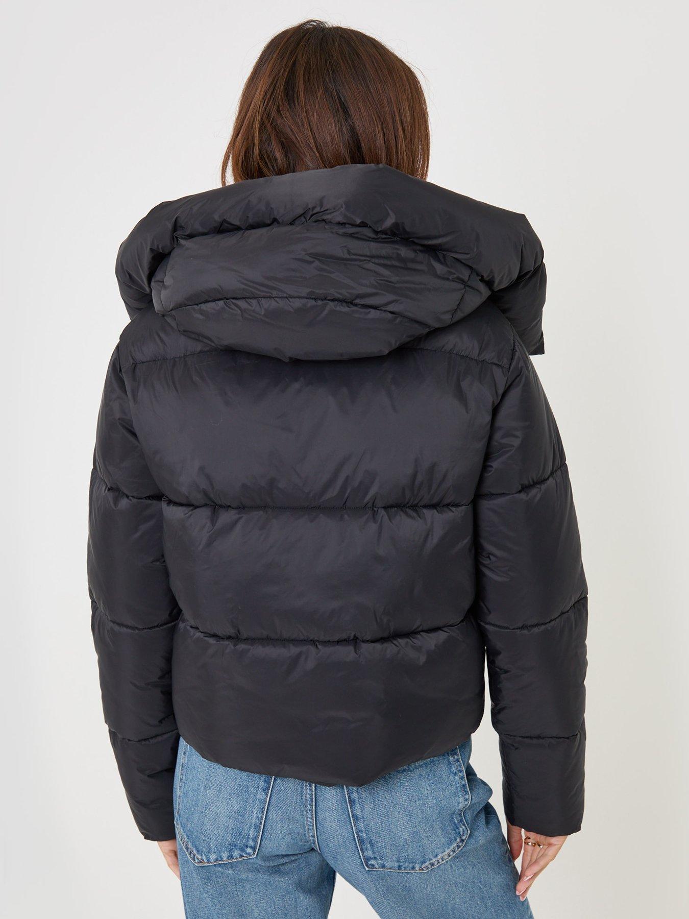 Image 2 of 4 of Threadbare Showerproof Funnel Neck Puffer Coat In Black