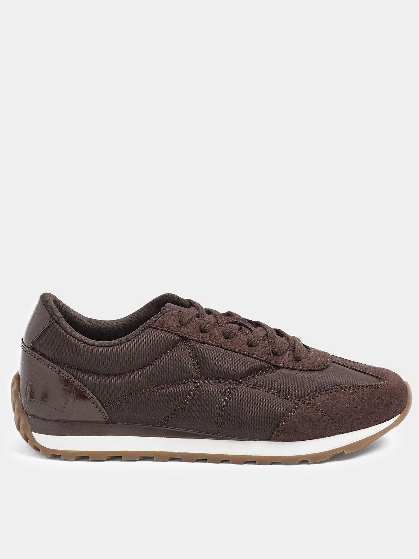 Yours Curve Extra Wide Fit Quilted Trainers - Red