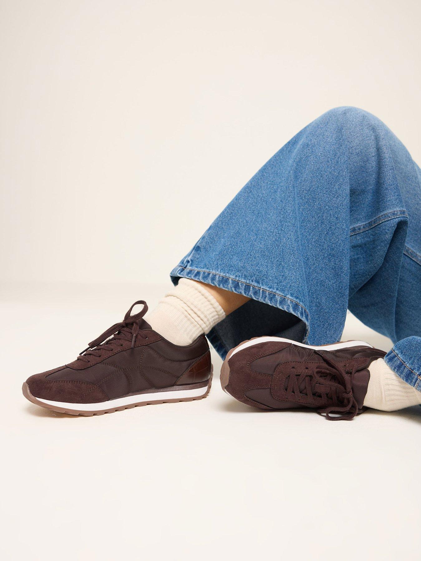 Image 4 of 4 of Yours Curve Extra Wide Fit Quilted Trainers - Red