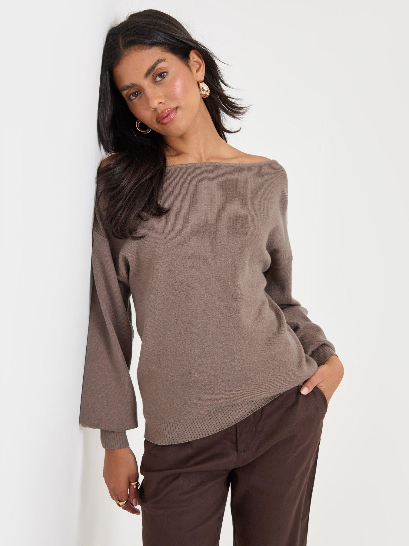 Image 3 of 4 of Threadbare 2 Pack Soft Slash Neck Jumpers In Black