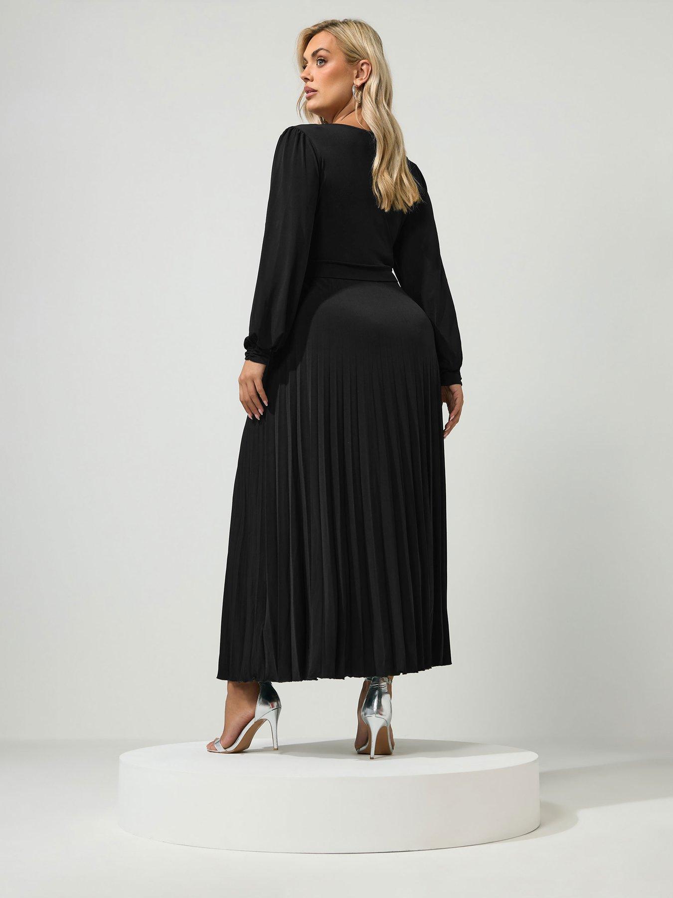 Image 2 of 4 of Yours Curve Knot Long Sleeve Maxi Dress