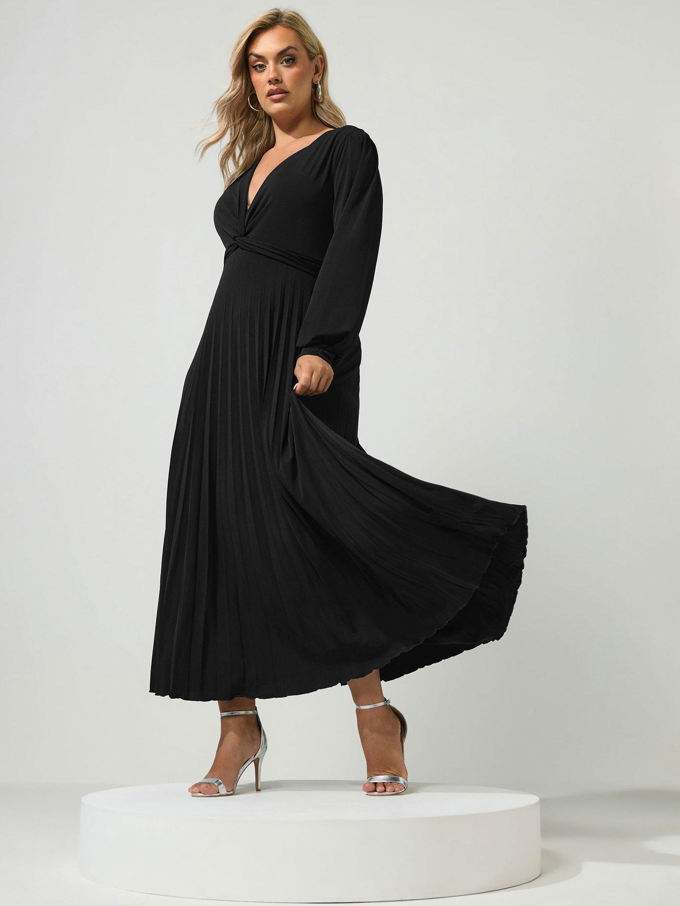 Image 3 of 4 of Yours Curve Knot Long Sleeve Maxi Dress