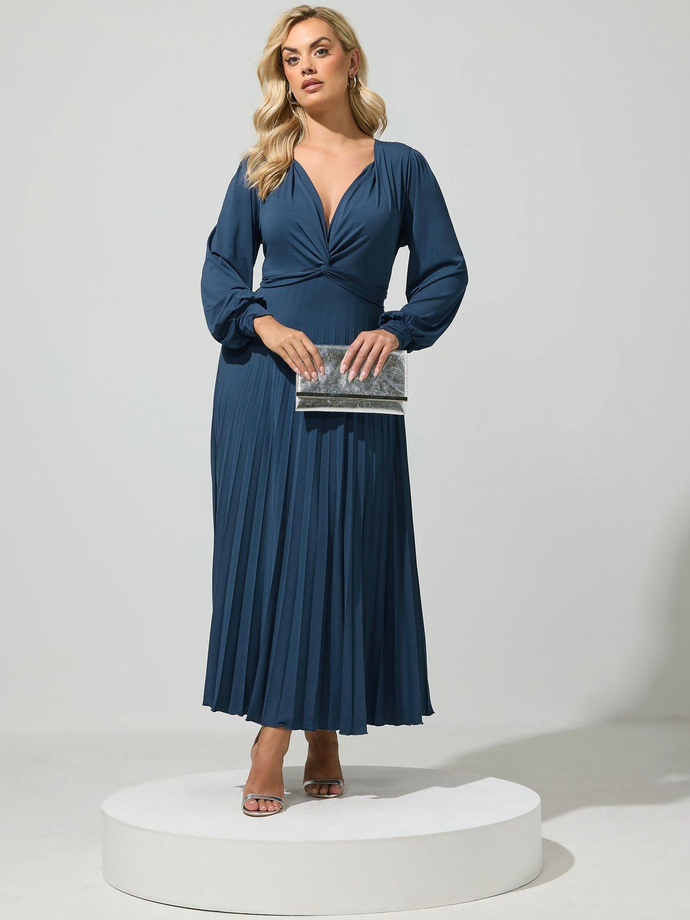 Image 3 of 4 of Yours Curve Knot Long Sleeve Maxi Dress