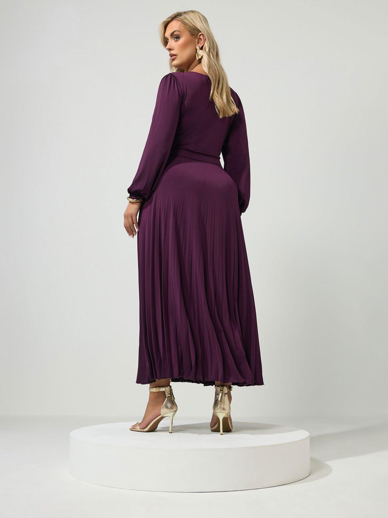 Image 2 of 4 of Yours Curve Knot Long Sleeve Maxi Dress