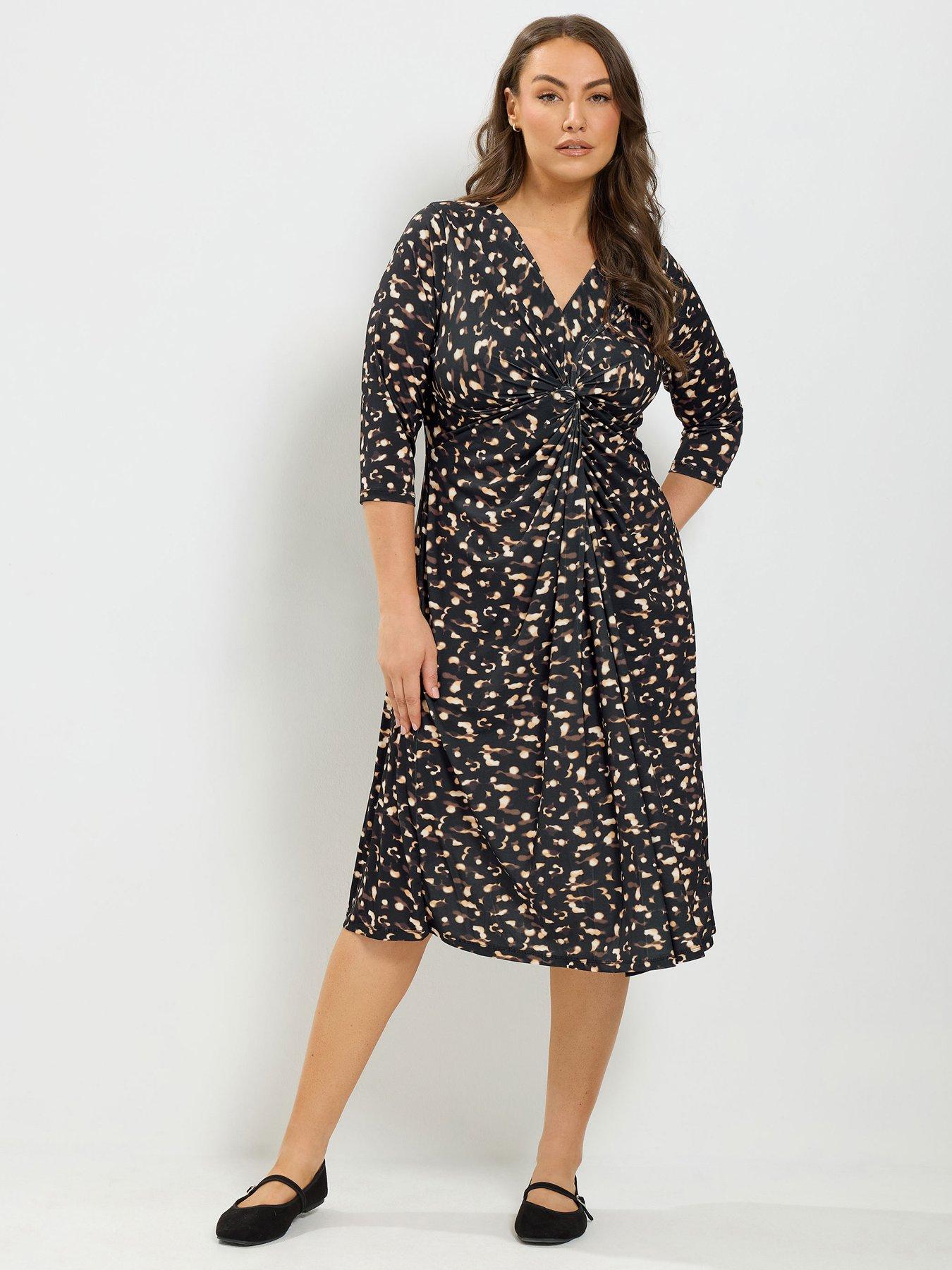 Yours Curve Ity Twist Front Midi Dress