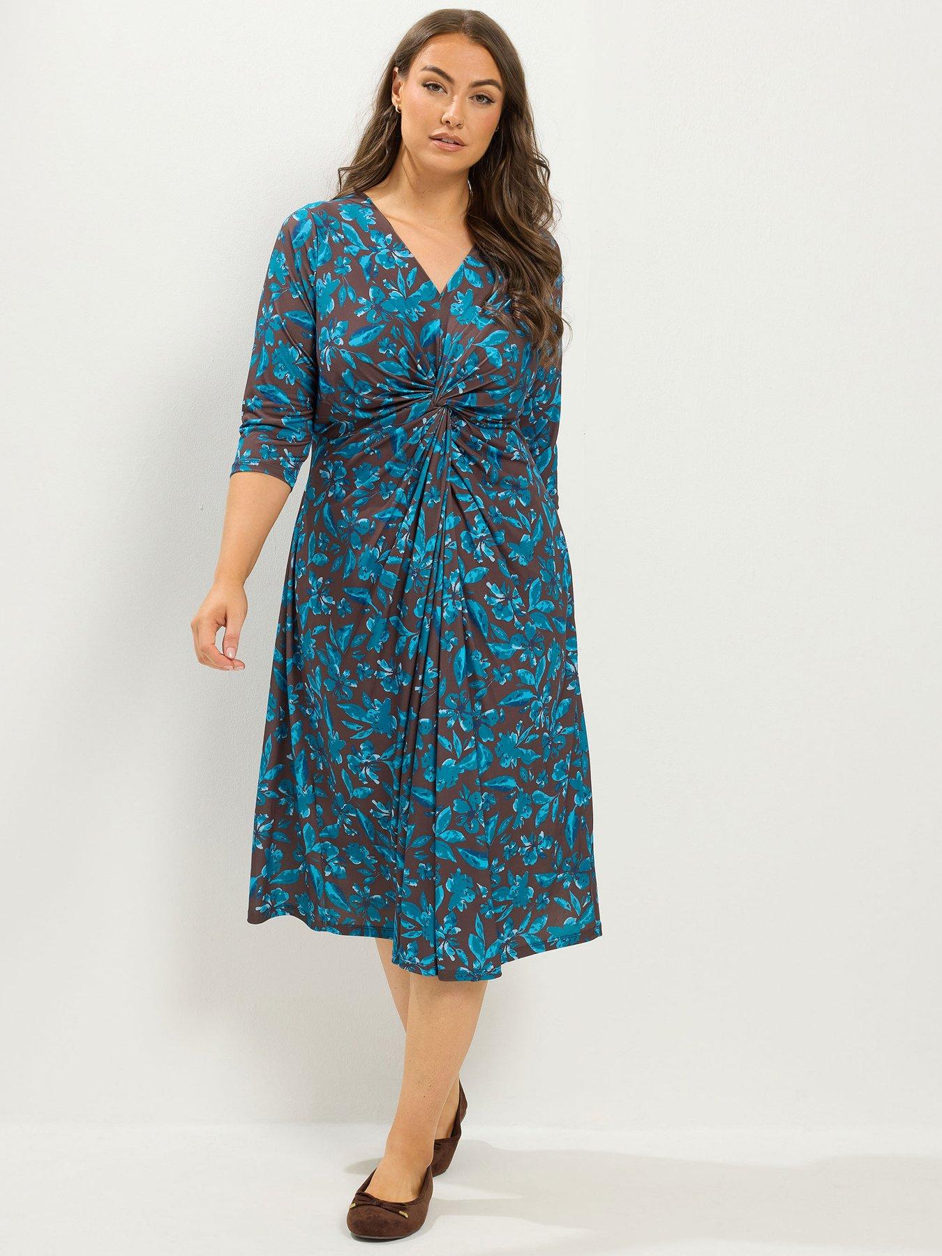 Yours Curve Ity Twist Front Midi Dress
