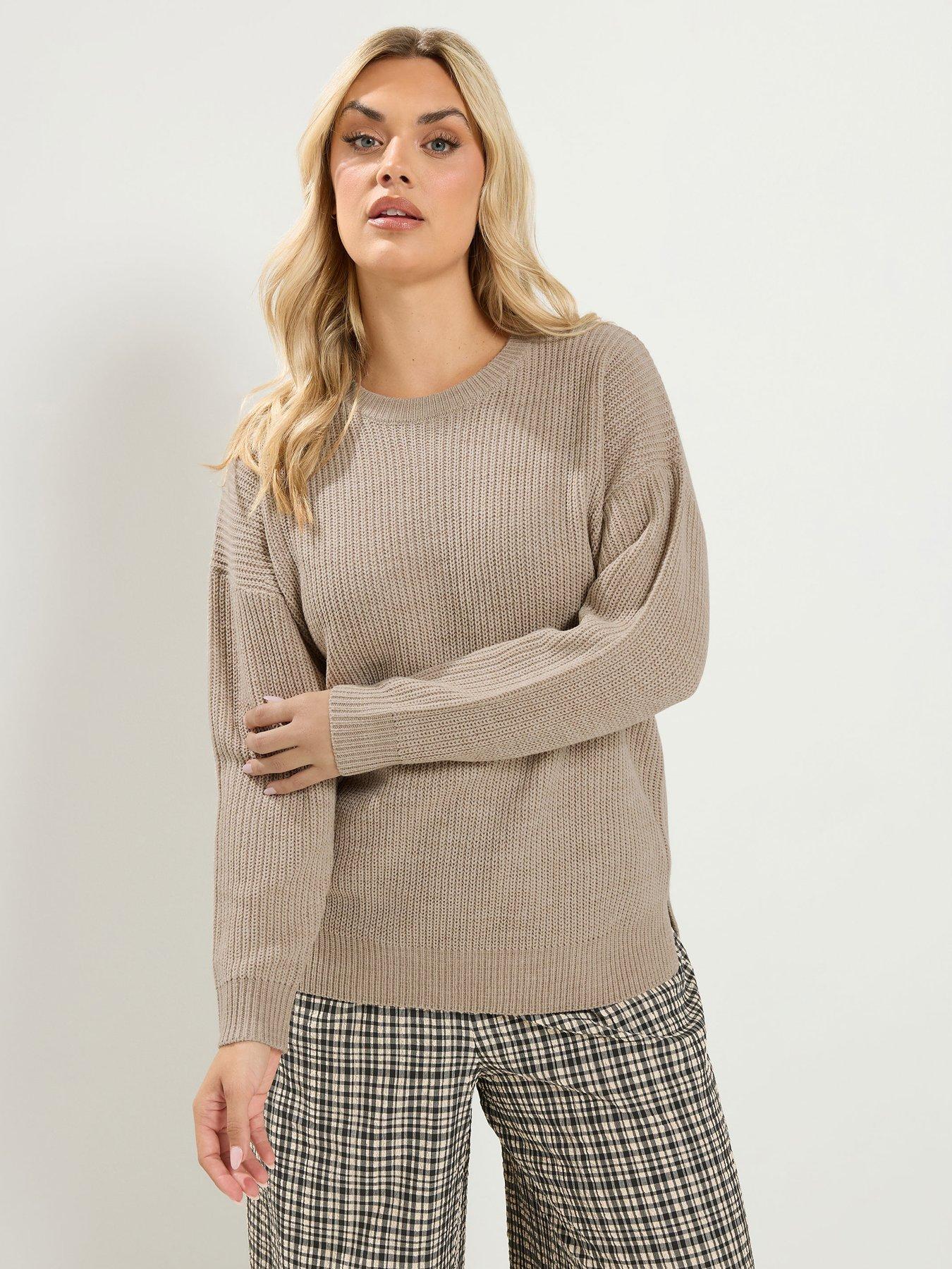 Yours Curve Essential Crew Neck Jumper - Cream