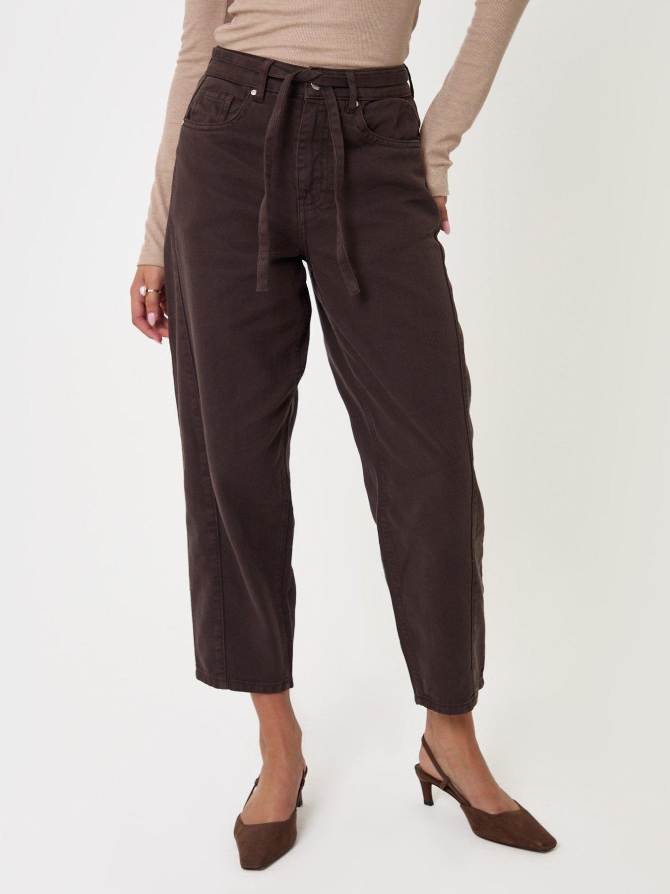 Image 2 of 5 of Threadbare Womens Barrel Leg Jeans - Brown