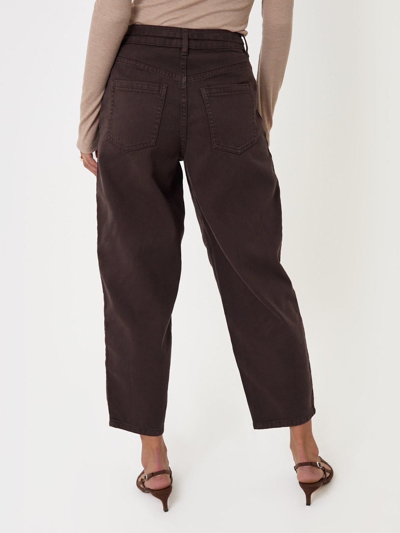 Image 3 of 5 of Threadbare Womens Barrel Leg Jeans - Brown
