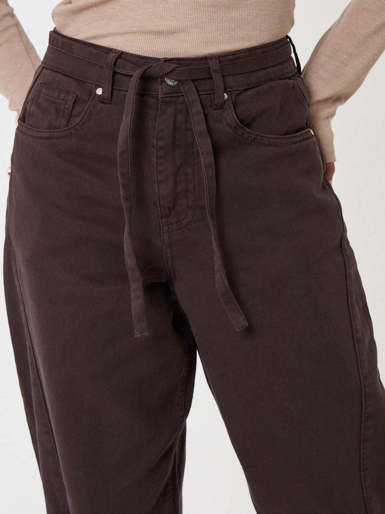 Image 4 of 5 of Threadbare Womens Barrel Leg Jeans - Brown