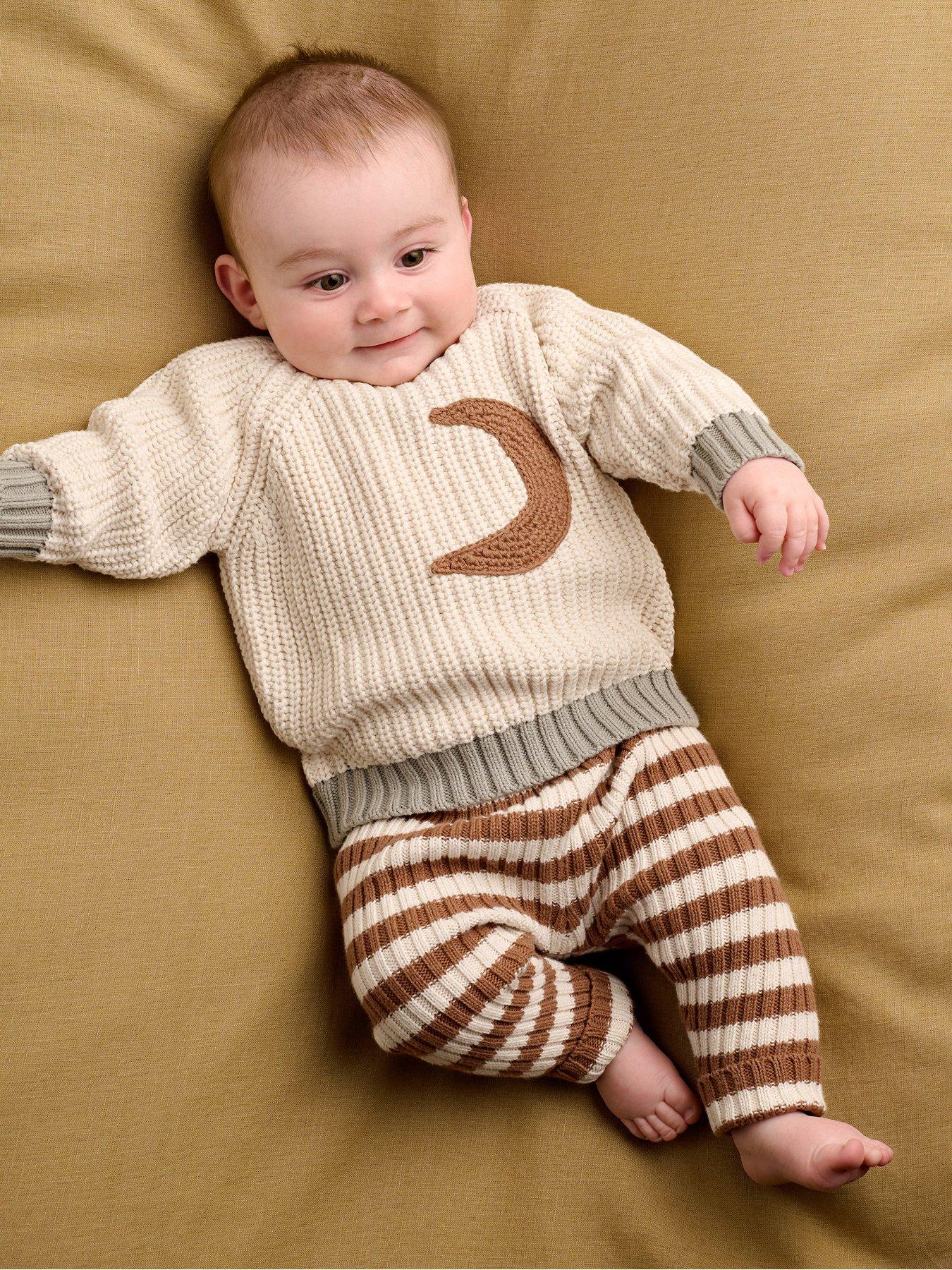 Mamas & Papas Baby Unisex 2 Piece Moon Knitted Cardigan & Leggings Set - Multi